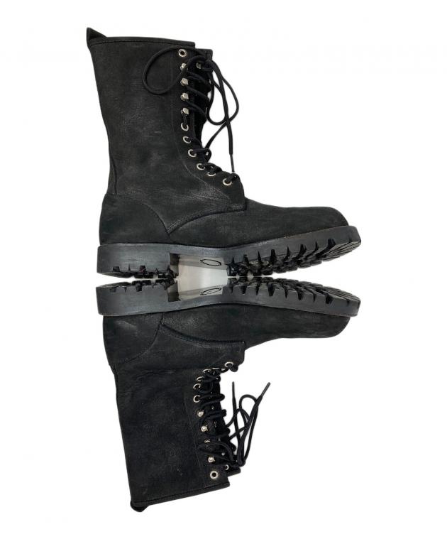 トリコ コムデギャルソン レザー レースアップ ブーツ ブラック 中古・古着通販】tricot COMME des GARCONS (トリココムデギャルソン