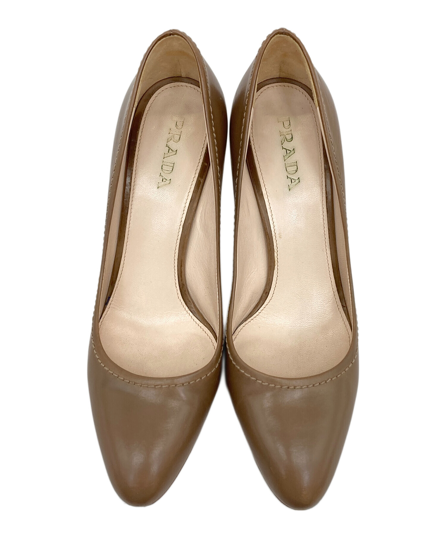 美品＊プラダ＊PRADA＊26cm＊パンプス＊ヒール＊ベージュ 中古・古着通販】PRADA (プラダ) ヒールパンプス ベージュ サイズ:37 1