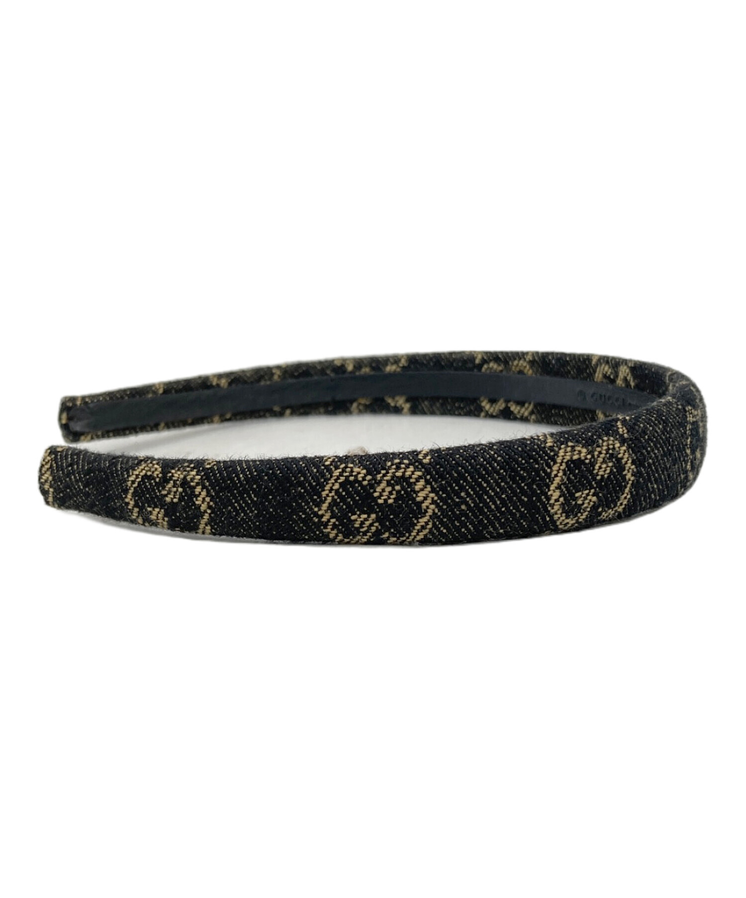 【人気】GUCCI グッチ GG柄キャンバス デニム カチューシャ 中古・古着通販】GUCCI (グッチ) GGデニムカチューシャ ブラック
