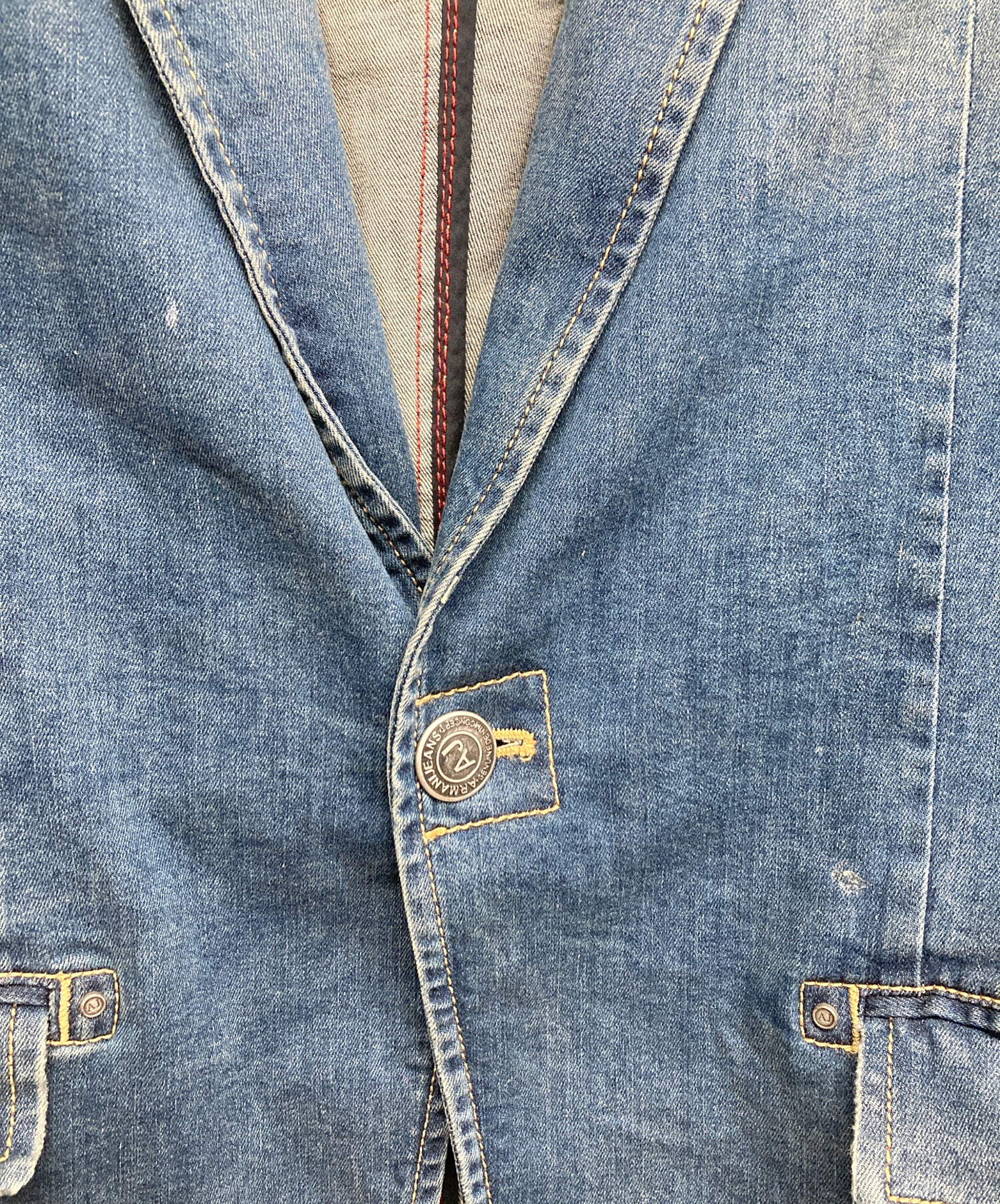 極美品✨ARMANI JEANS 50サイズ デニム テーラードジャケット 中古・古着通販】ARMANI JEANS (アルマーニジーンズ) デニムテーラード