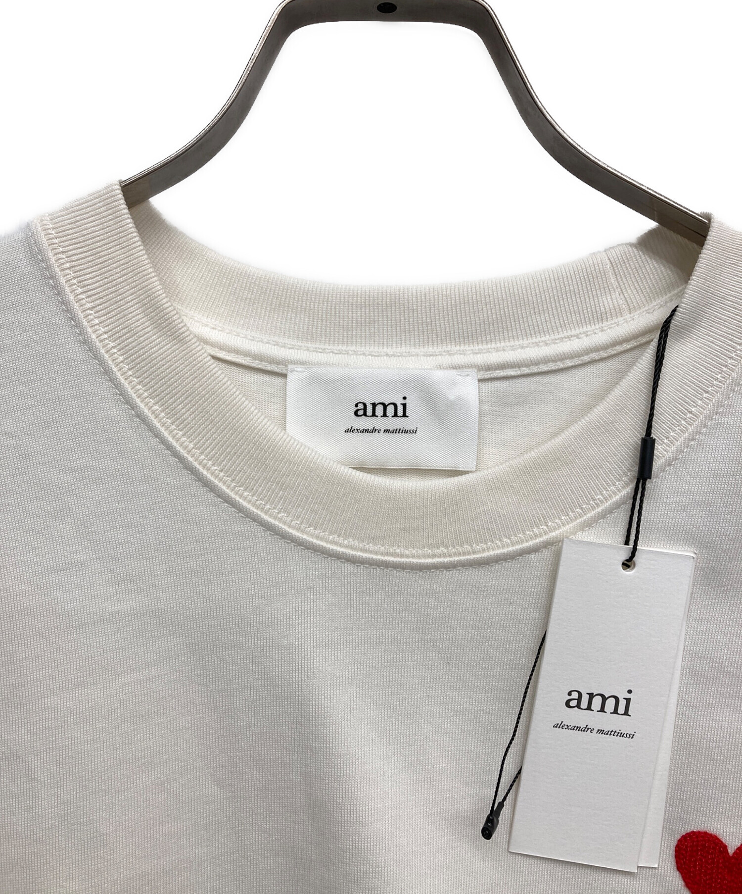 中古・古着通販】ami (アミ) ワンポイントロゴカットソー ホワイト