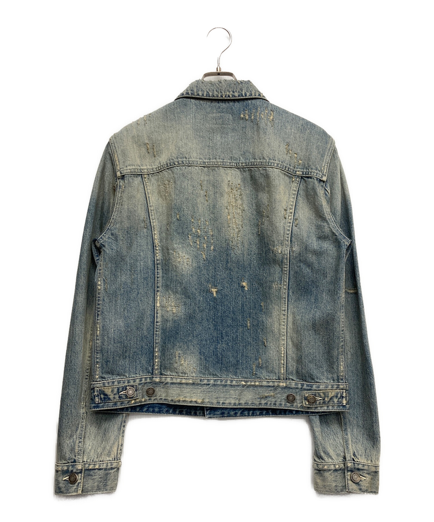 極美品 サンローラン パリ SAINT LAURENT PARIS デニムジャケット トラッカージャケット ダメージ アウター メンズ XL 中古・古着通販】Saint Laurent Paris (サンローランパリ) クラッシュ
