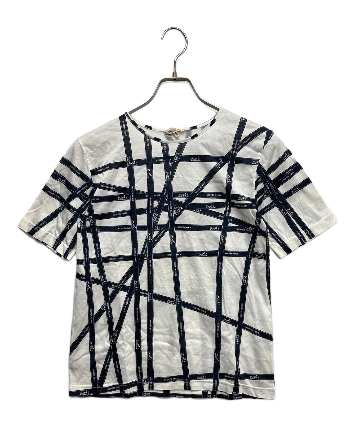 エルメス 半袖Tシャツ　Mサイズ　未使用品　ボルデュック　リボン柄 中古・古着通販】HERMES (エルメス) ボルデュック リボンプリントt