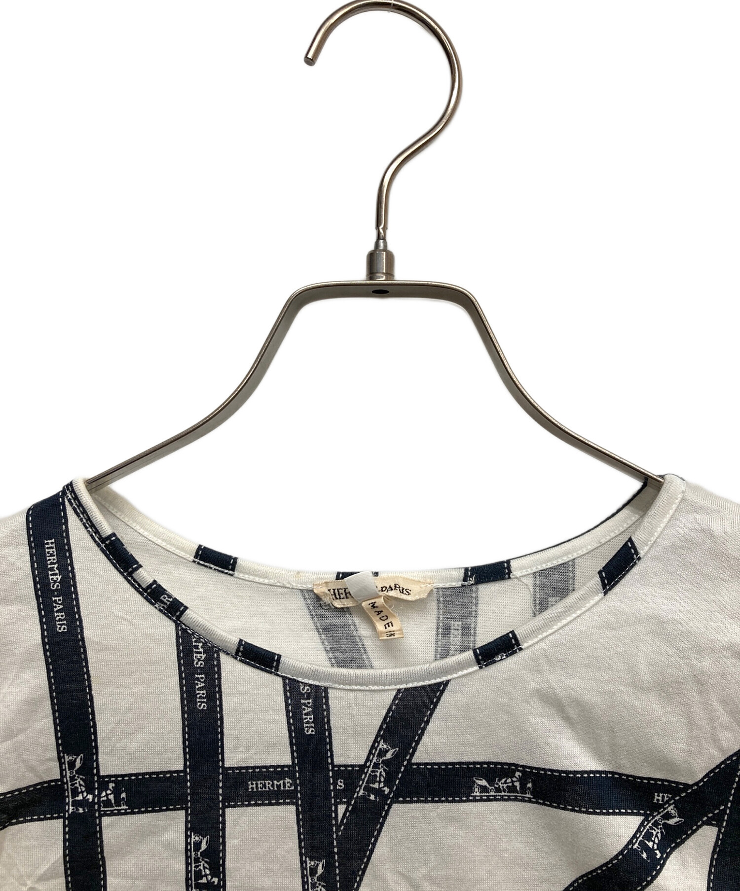 値下げ‼️美品★エルメス ボルデュック リボン 長袖 Tシャツ ロンT グレー 中古・古着通販】HERMES (エルメス) ボルデュック リボンプリントt