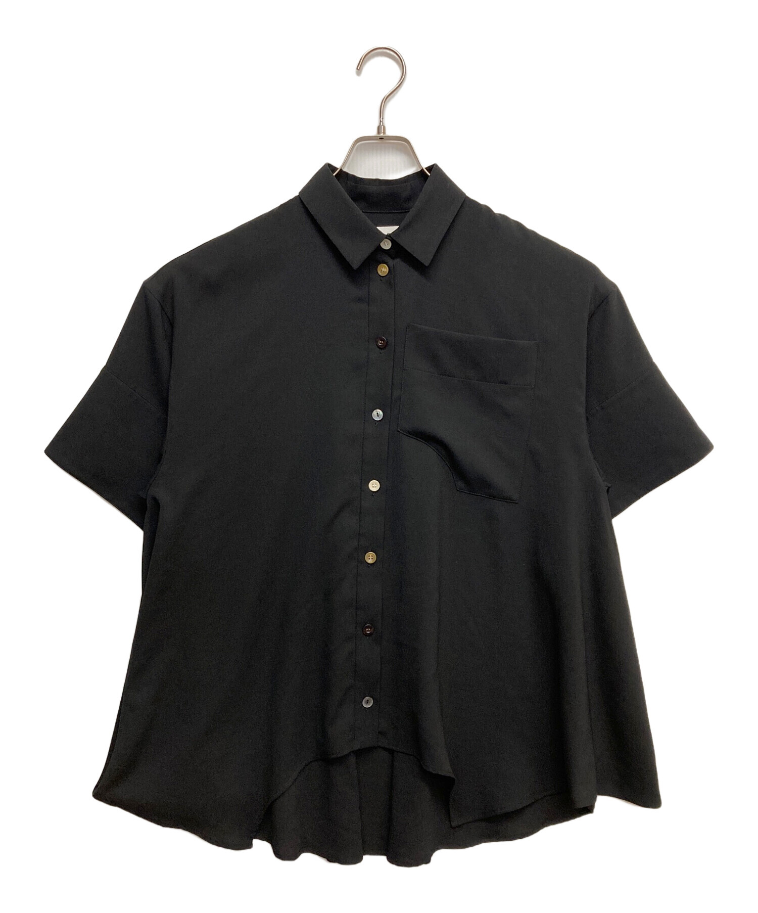 中古・古着通販】ENFOLD (エンフォルド) HALL SHIRT ブラック サイズ 