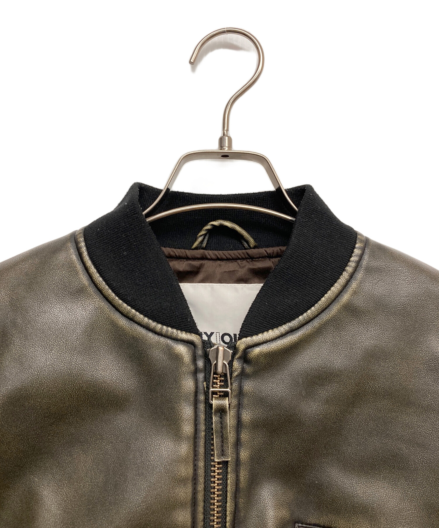 中古・古着通販】SLY (スライ) VINTAGE F／LEATHER CROP ブルゾン