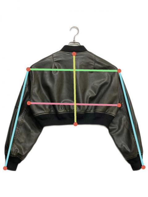 中古・古着通販】SLY (スライ) VINTAGE F／LEATHER CROP ブルゾン