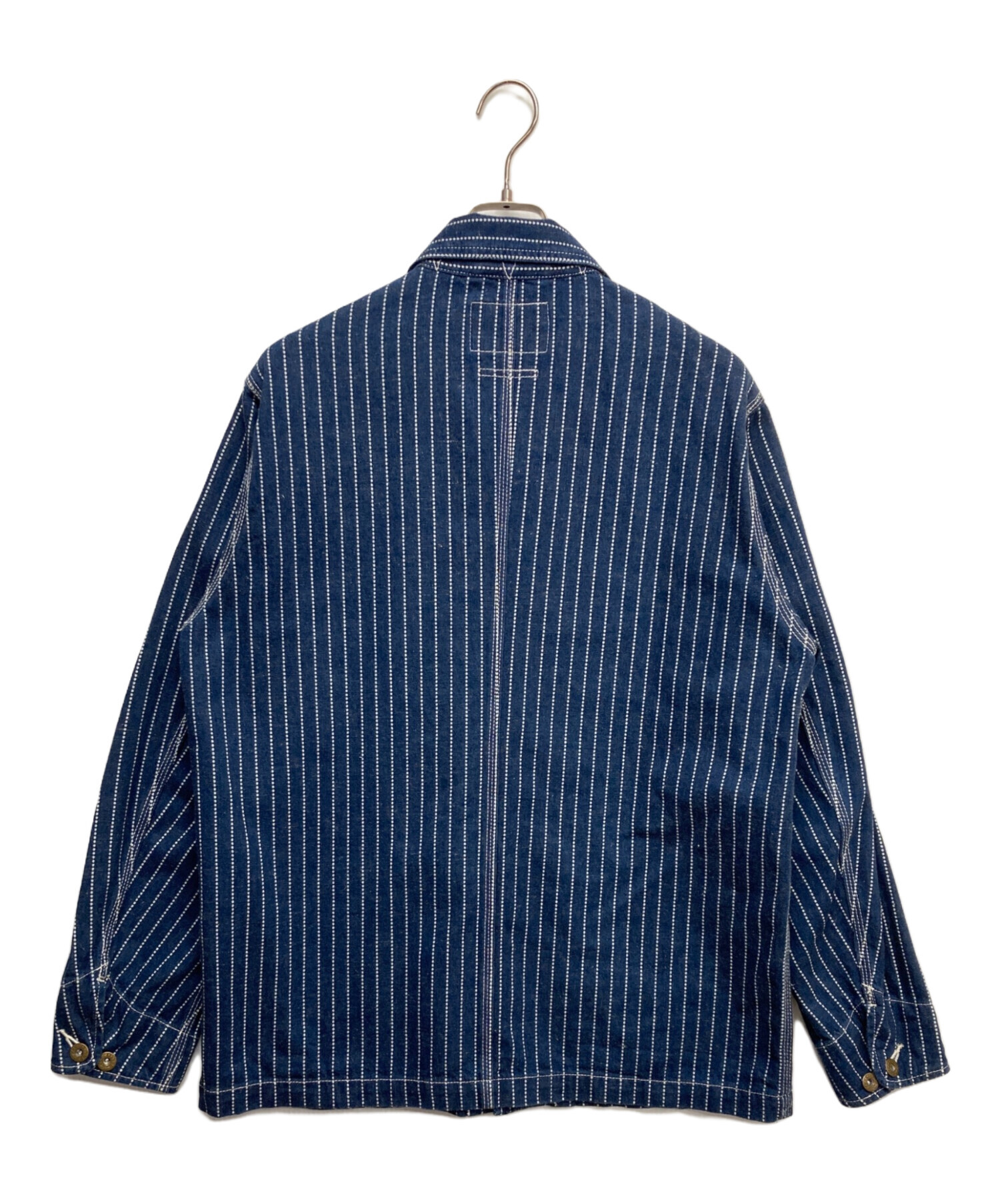 HOUSTON ウォバッシュ デニム カバーオール デニムジャケット インディゴ 中古・古着通販】HOUSTON (ヒューストン) インディゴウォバッシュ