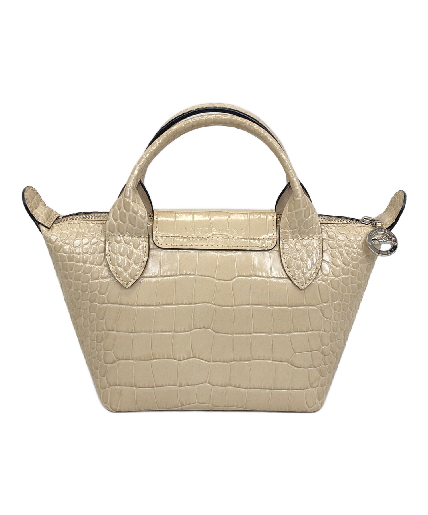 d*7様 【1度のみ使用】ロンシャンバッグ　ベージュ 中古・古着通販】LONGCHAMP (ロンシャン) 型押し2WAYショルダーバッグ