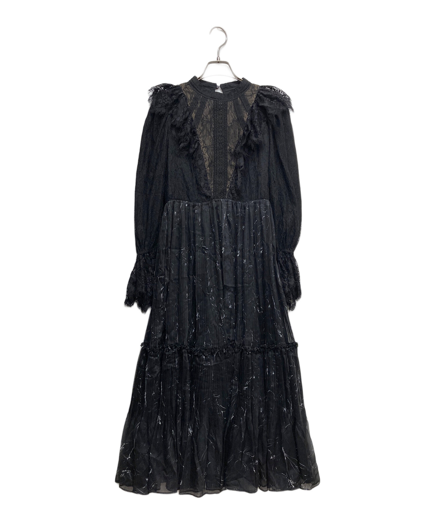 Her lip to ブラック マキシドレス 中古・古着通販】Her lip to (ハーリップトゥ) Vivienne Floral Lace