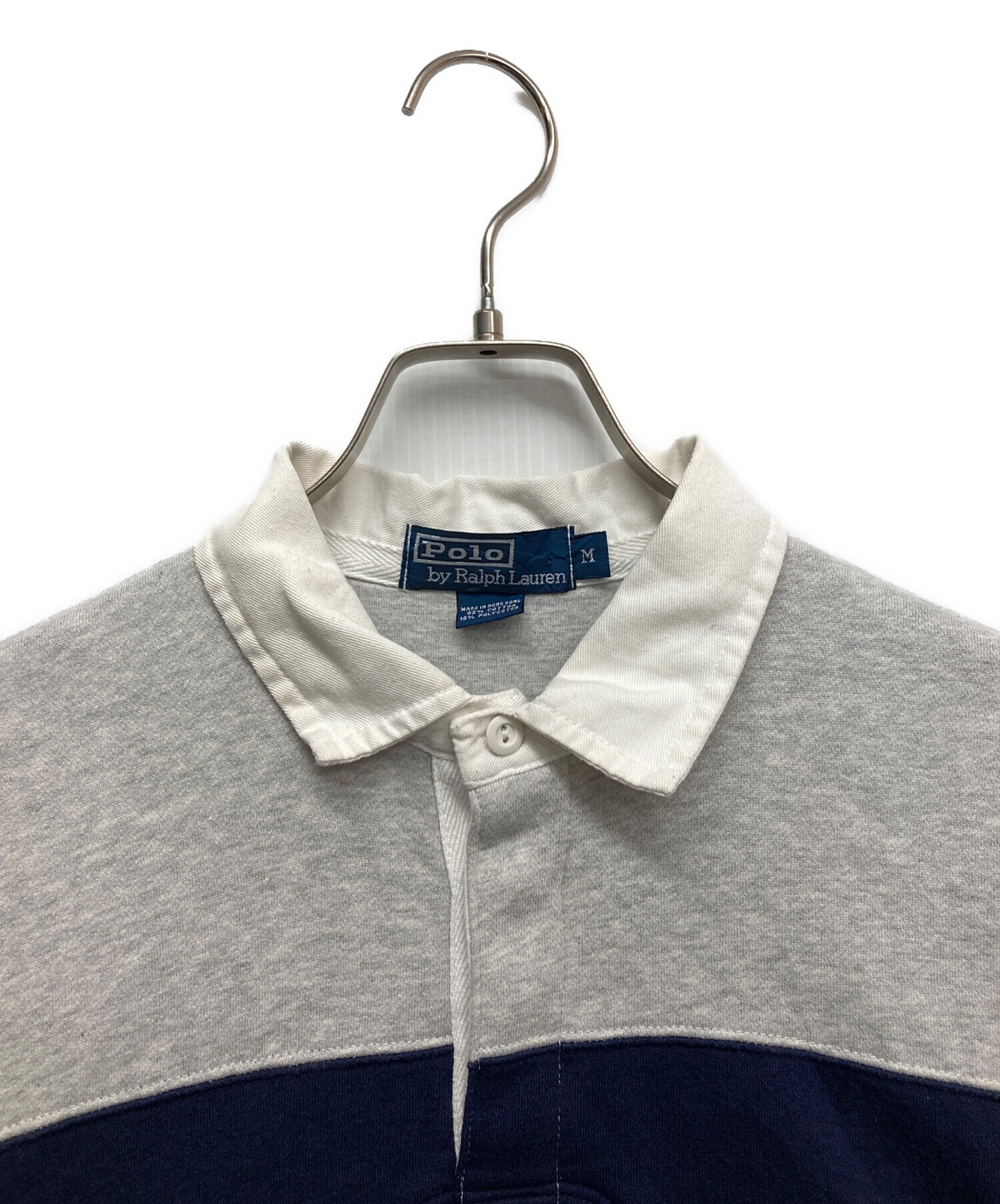 古着 90s ラルフローレン　ラガーシャツ　ポロシャツ ボーダー 中古・古着通販】POLO RALPH LAUREN (ポロ・ラルフローレン) ボーダー