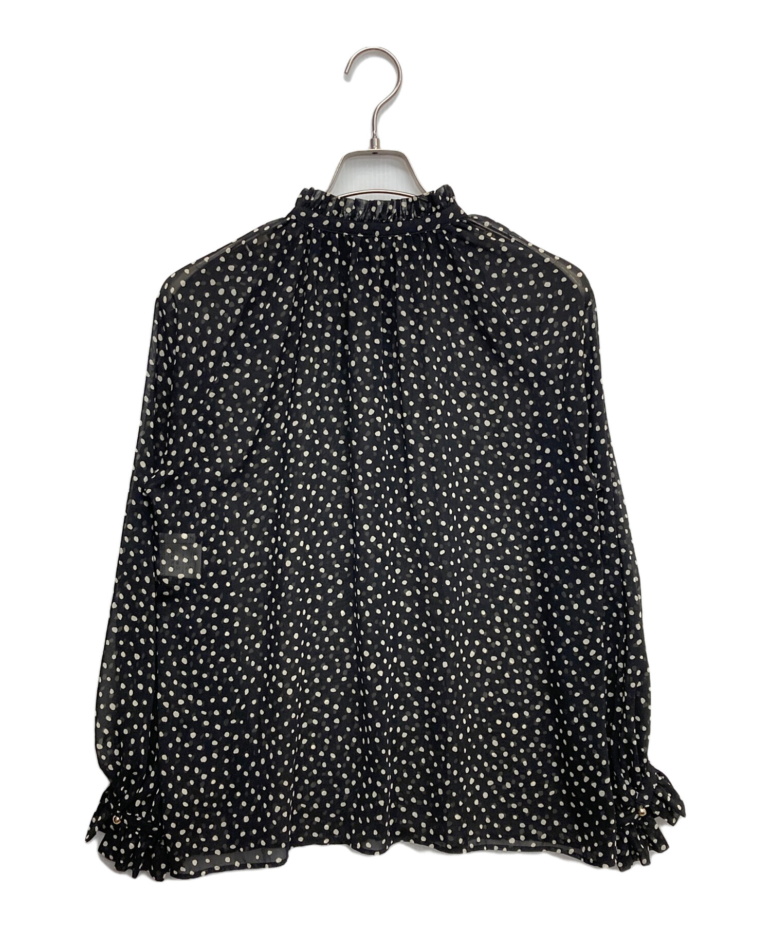 中古・古着通販】ANAYI (アナイ) ドットシアーブラウス ブラック 