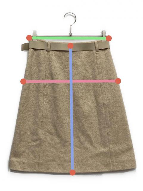 中古・古着通販】PRADA (プラダ) ベルト付きウール混スカート ベージュ