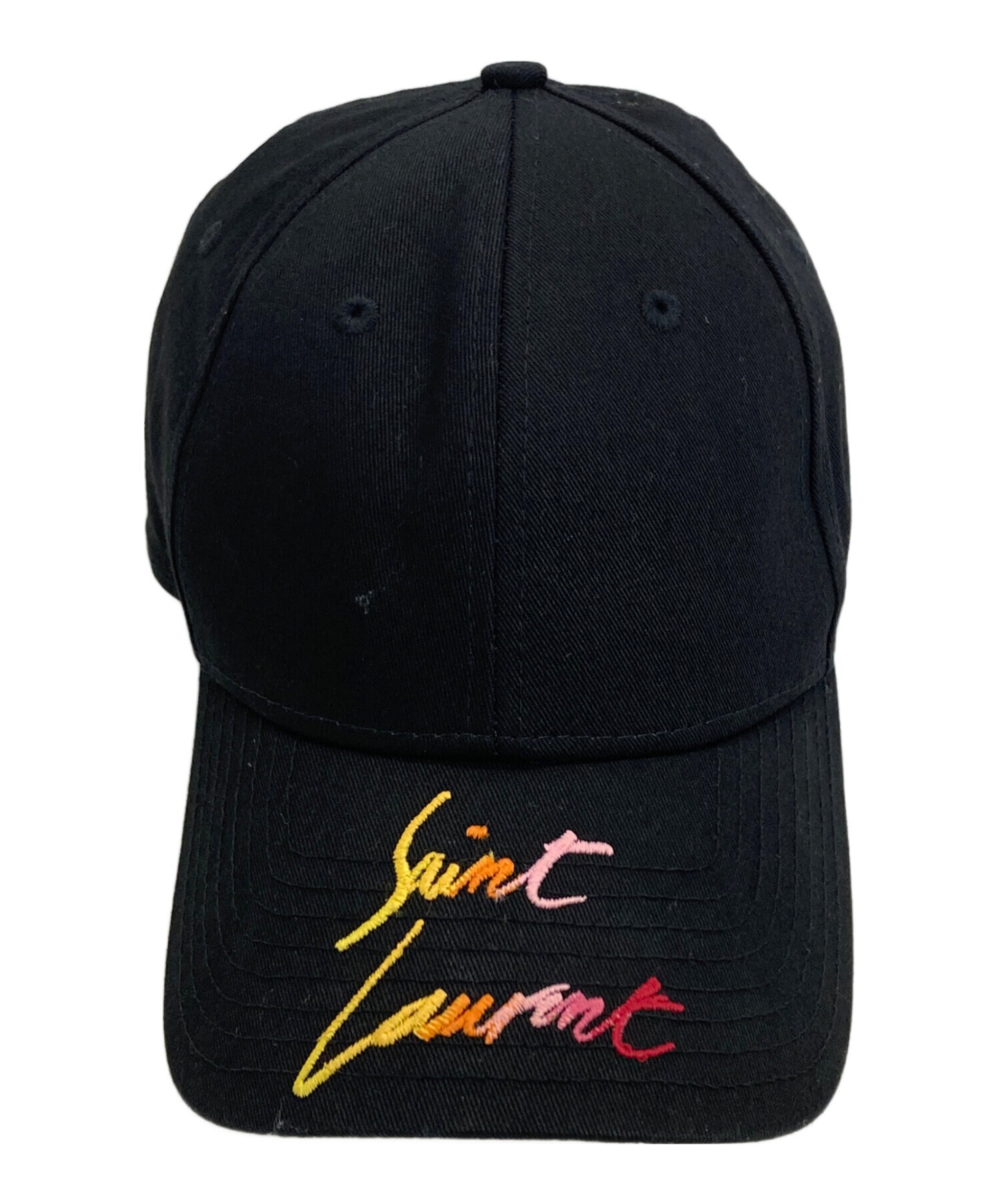試着のみ☆Saint Laurent SL 刺繍ロゴ キャップ ブラック　59 試着のみ☆Saint Laurent SL 刺繍ロゴ キャップ ブラック 59 中古