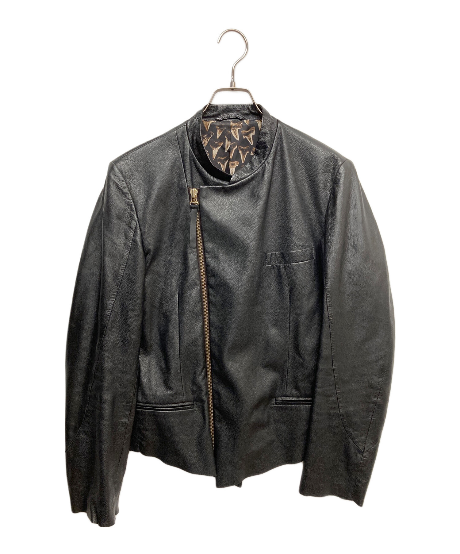 PAUL SMITH ブラック ライダースジャケット 中古・古着通販】PAUL SMITH (ポールスミス) シープスキンライダース