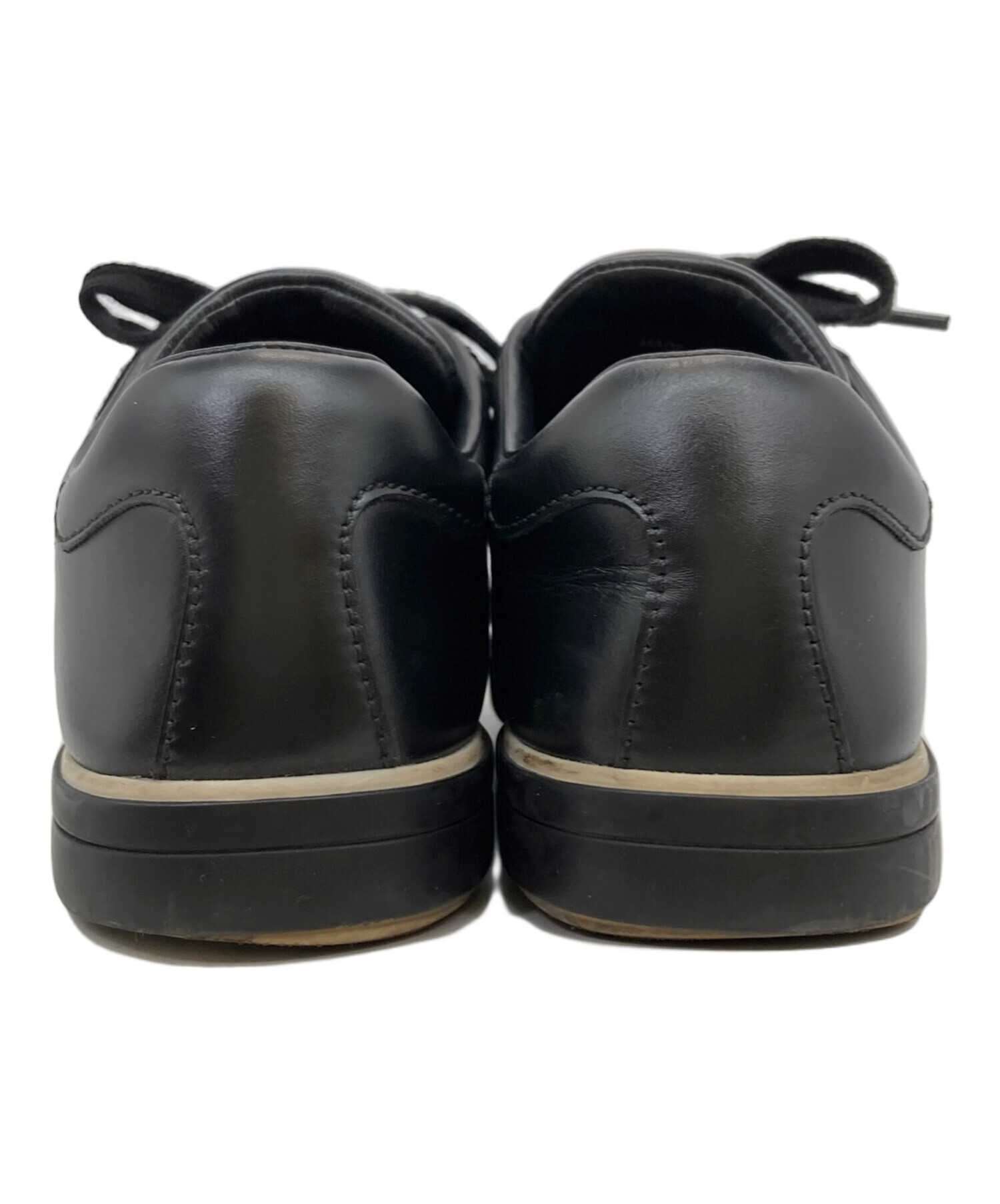 中古・古着通販】PRADA (プラダ) レザースニーカー ブラック サイズ:37