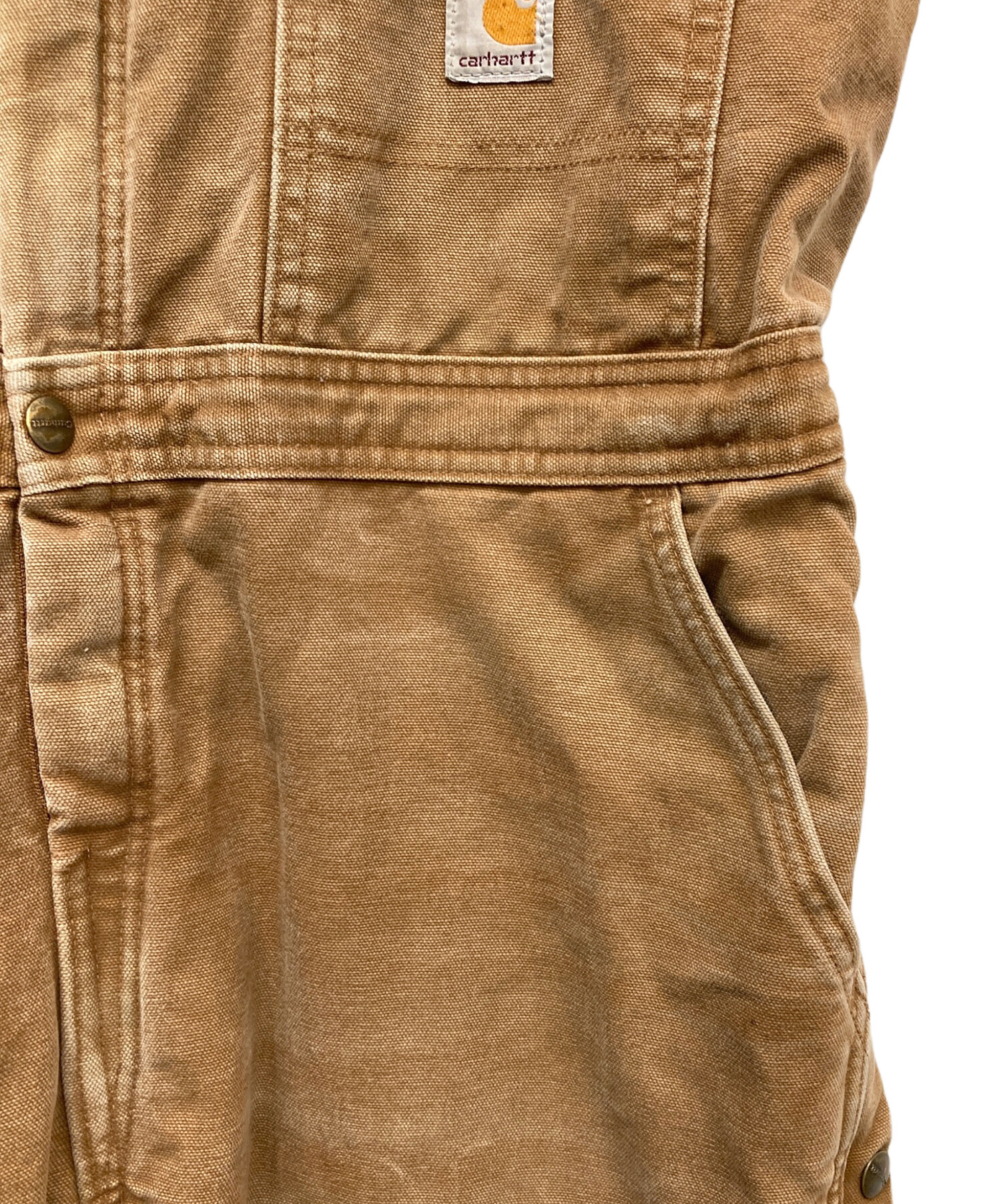 Carhartt オーバーオール 未使用 32×30 ブラウン ダブルニー 中古・古着通販】CarHartt (カーハート) ダブルニーオールインワン