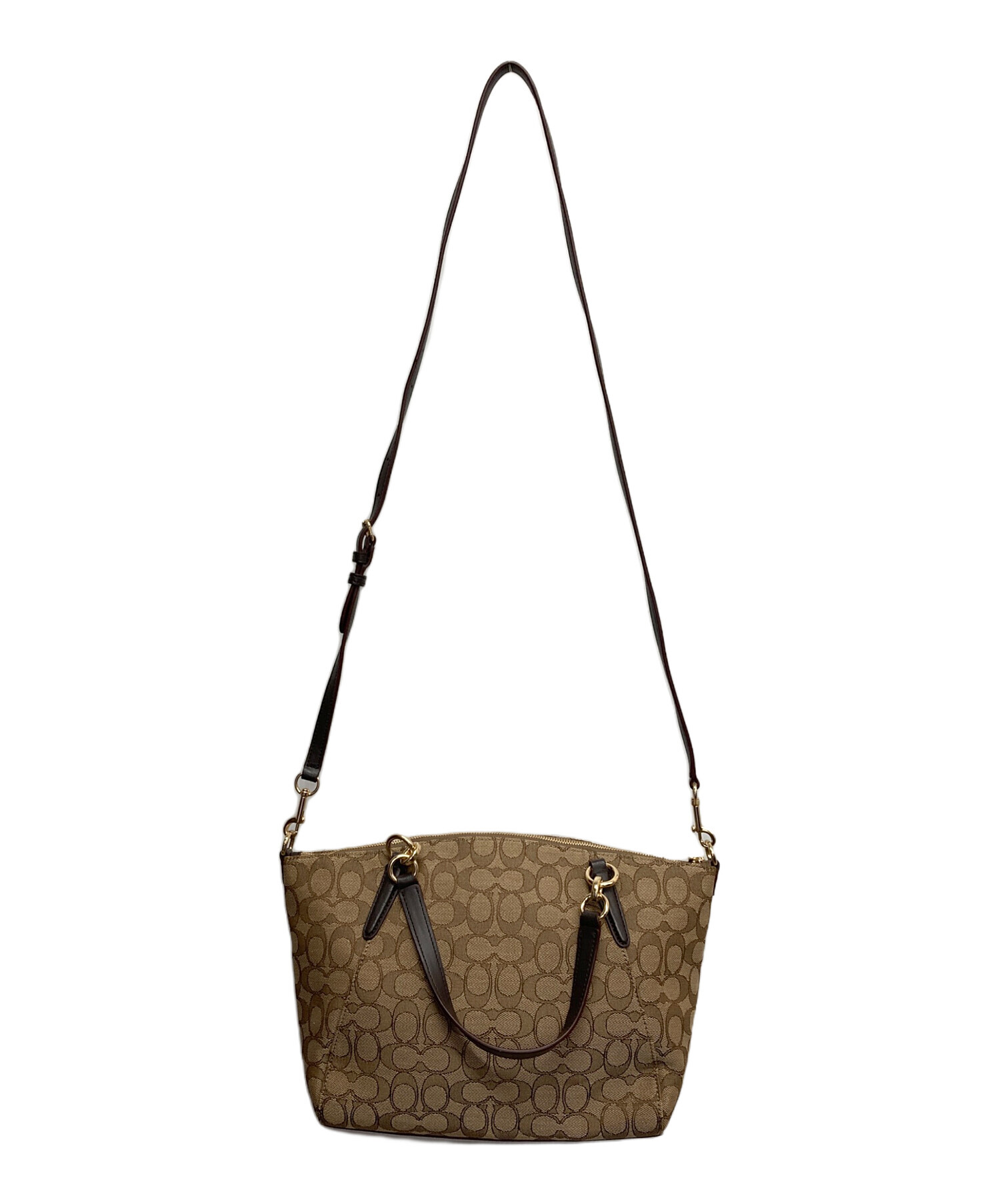 フ*ー様 COACHコーチ シグネチャー ワンショルダーハンドバッグ ベージュ系 中古・古着通販】COACH (コーチ) シグネチャー 2WAY ハンドバッグ