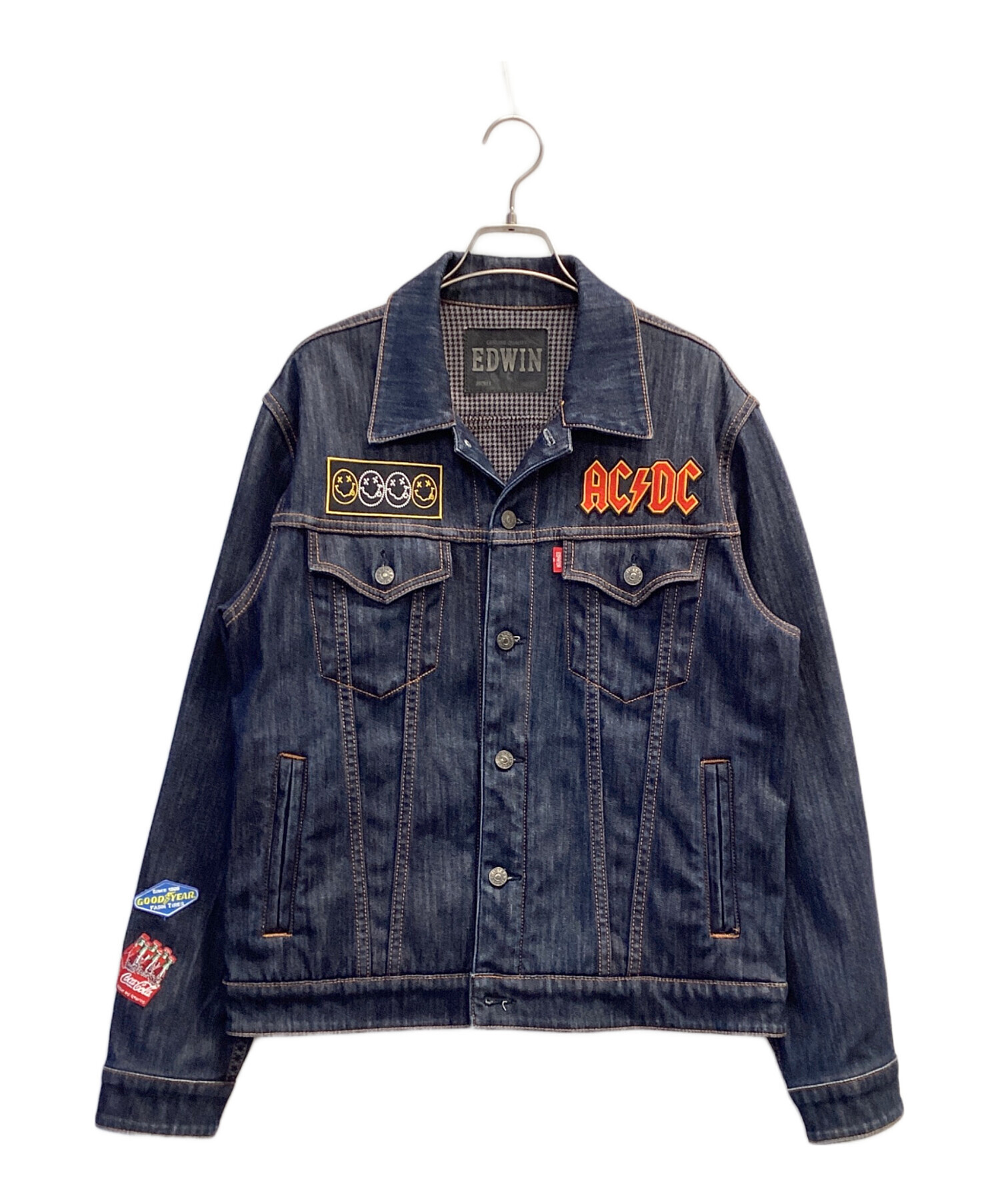 EDWIN デニムジャケット ワッペン カスタムHARLEY 7up Gジャン 中古・古着通販】EDWIN (エドウィン) ワッペンデニムジャケット
