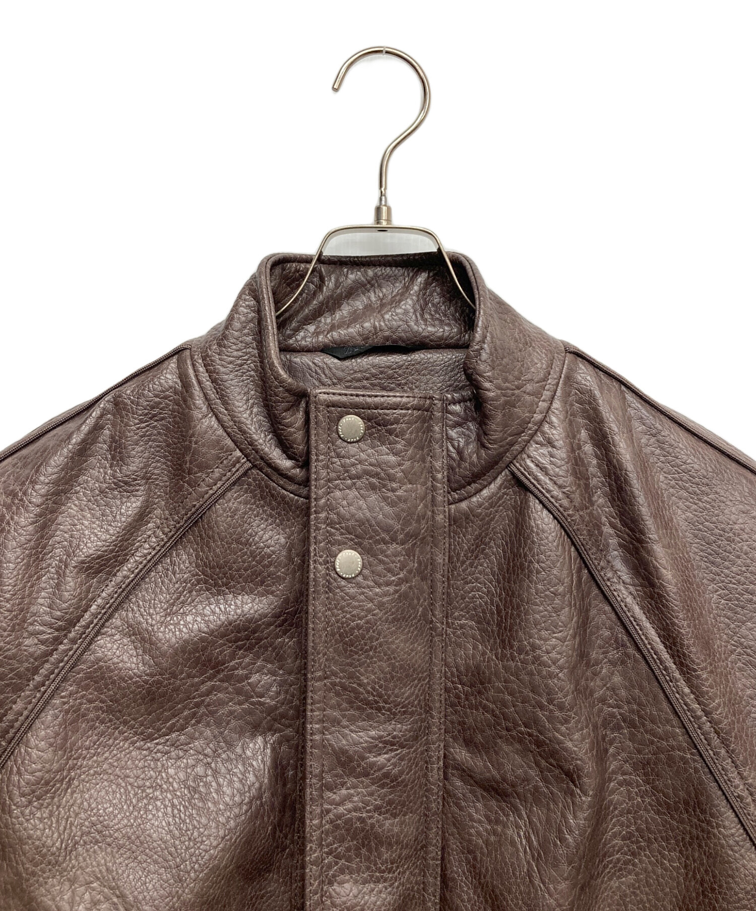 【新作未使用 ヴィンテージエフェクトレザー】完売 ZARA シャツジャケット 中古・古着通販】ZARA (ザラ) ヴィンテージ加工フェイクレザー