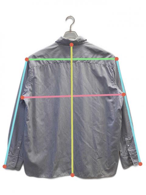 中古・古着通販】LESSIX (レシス) ストライプシャツ グレー×ブルー