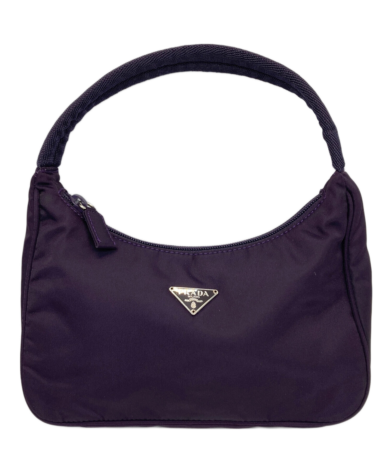 PRADA プラダ ハンドバッグ ミニハンドバッグ 三角プレート ナイロン 中古・古着通販】PRADA (プラダ) 三角プレートナイロンミニ