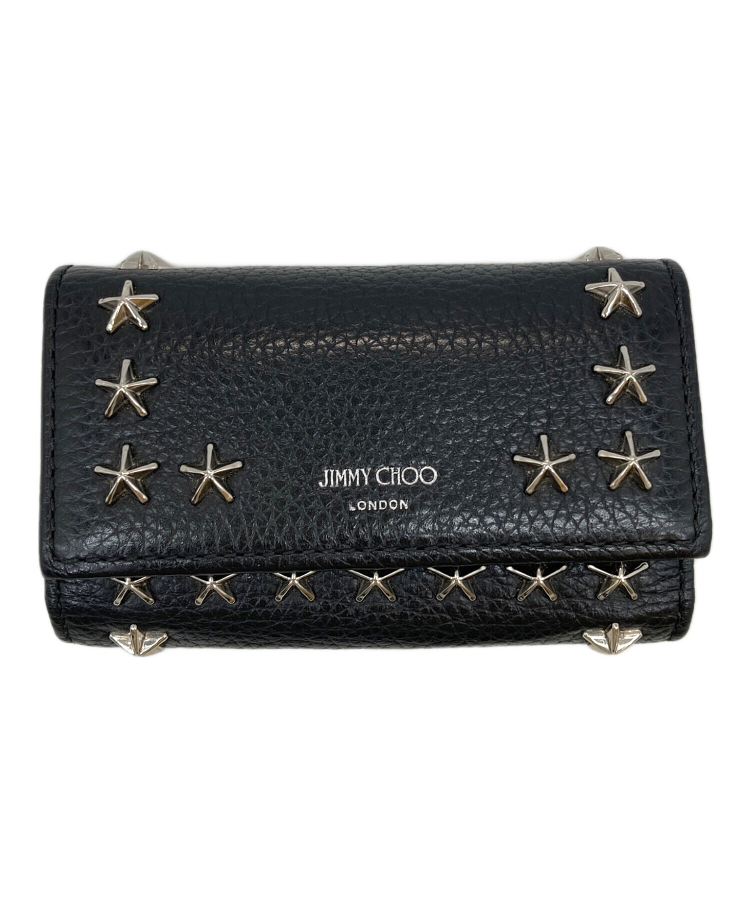 新品未使用JIMMY CHOO ブラック レザー キーケース 中古・古着通販】JIMMY CHOO (ジミーチュウ) スタースタッツ付きキー