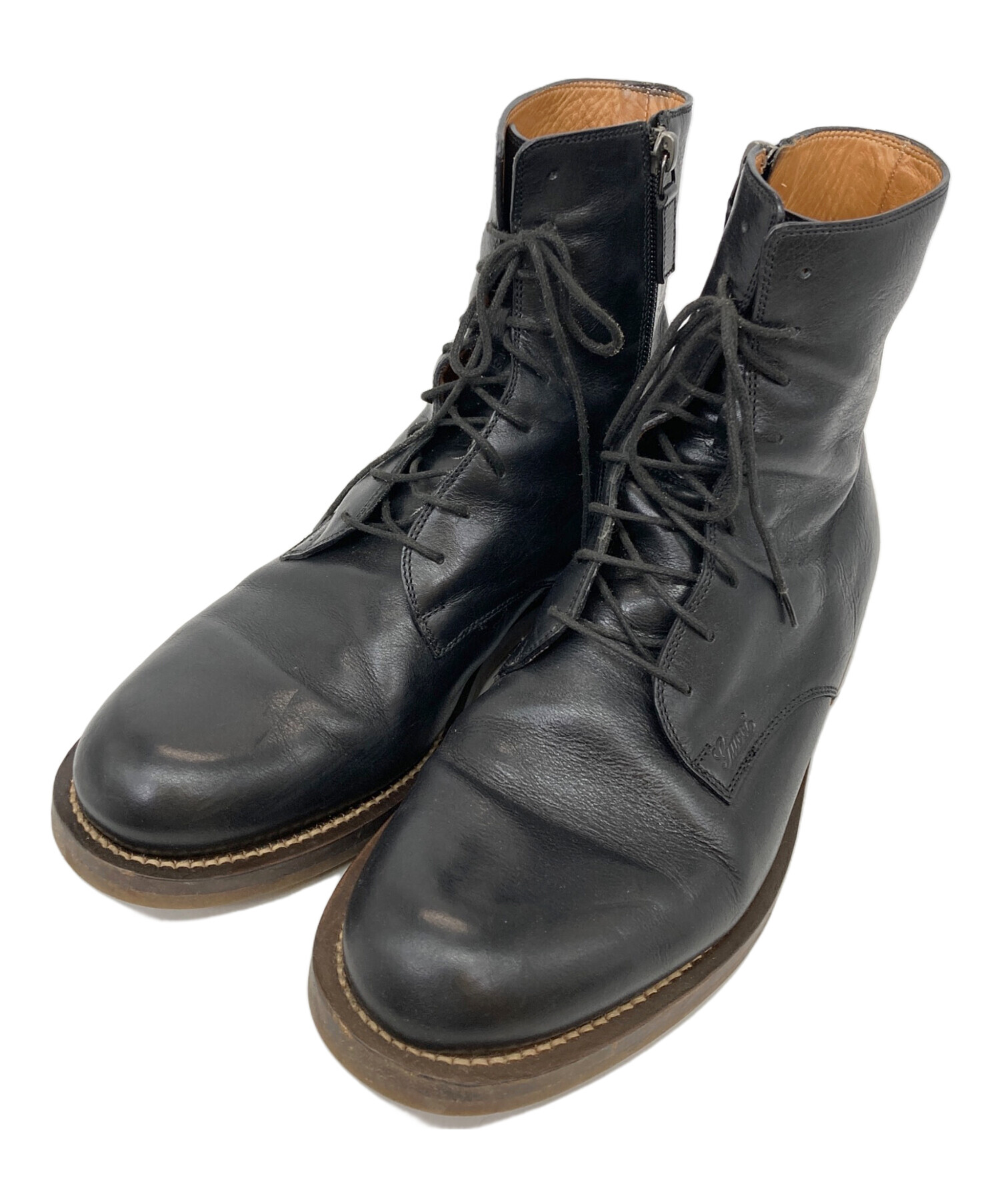 GUCCI　グッチ　サイドジップブーツ　41.5　X8H15 中古・古着通販】GUCCI (グッチ) サイドジップ8ホールブーツ ブラック