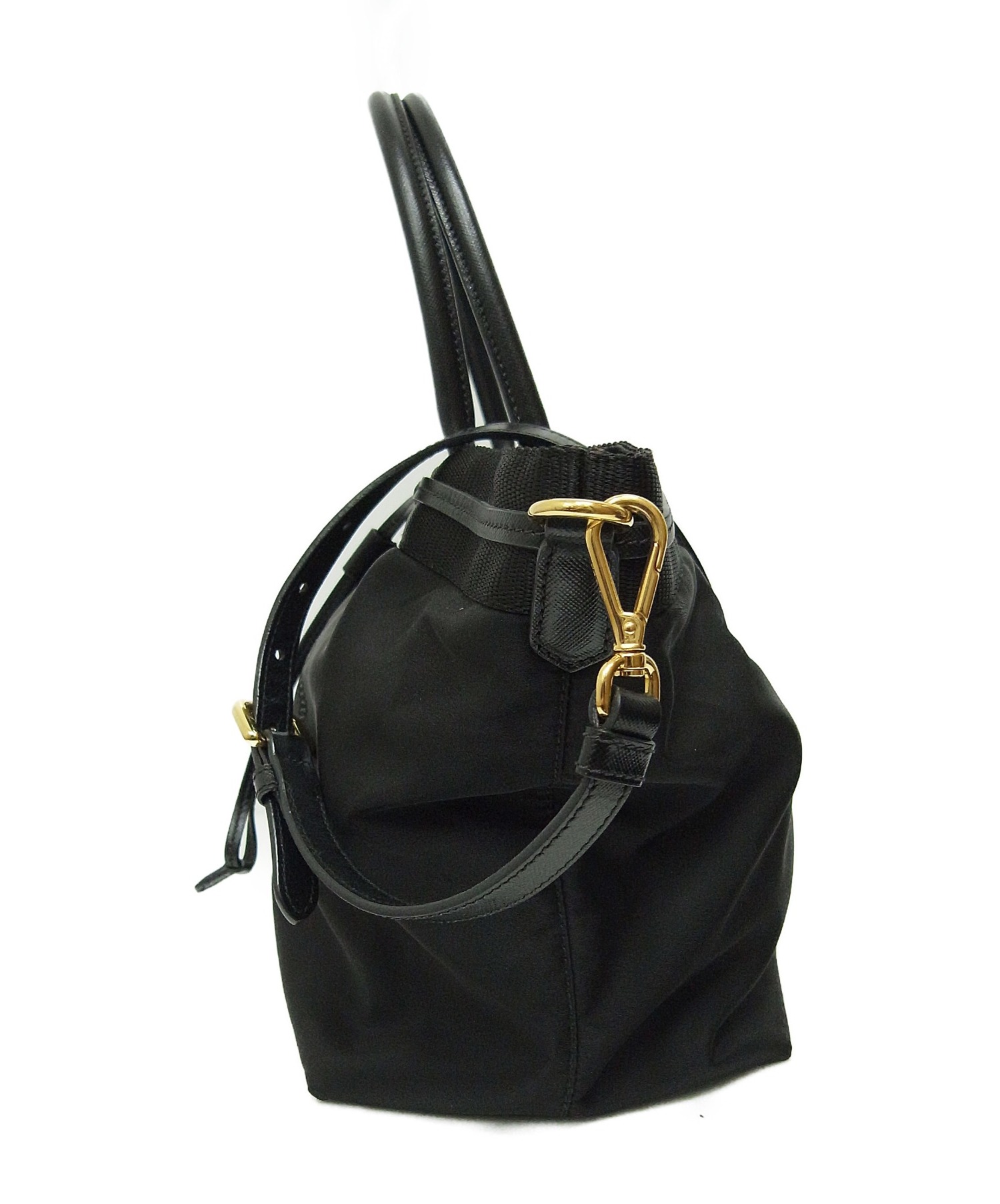 中古・古着通販】PRADA (プラダ) ロゴジャガード2WAYバッグ ブラック 