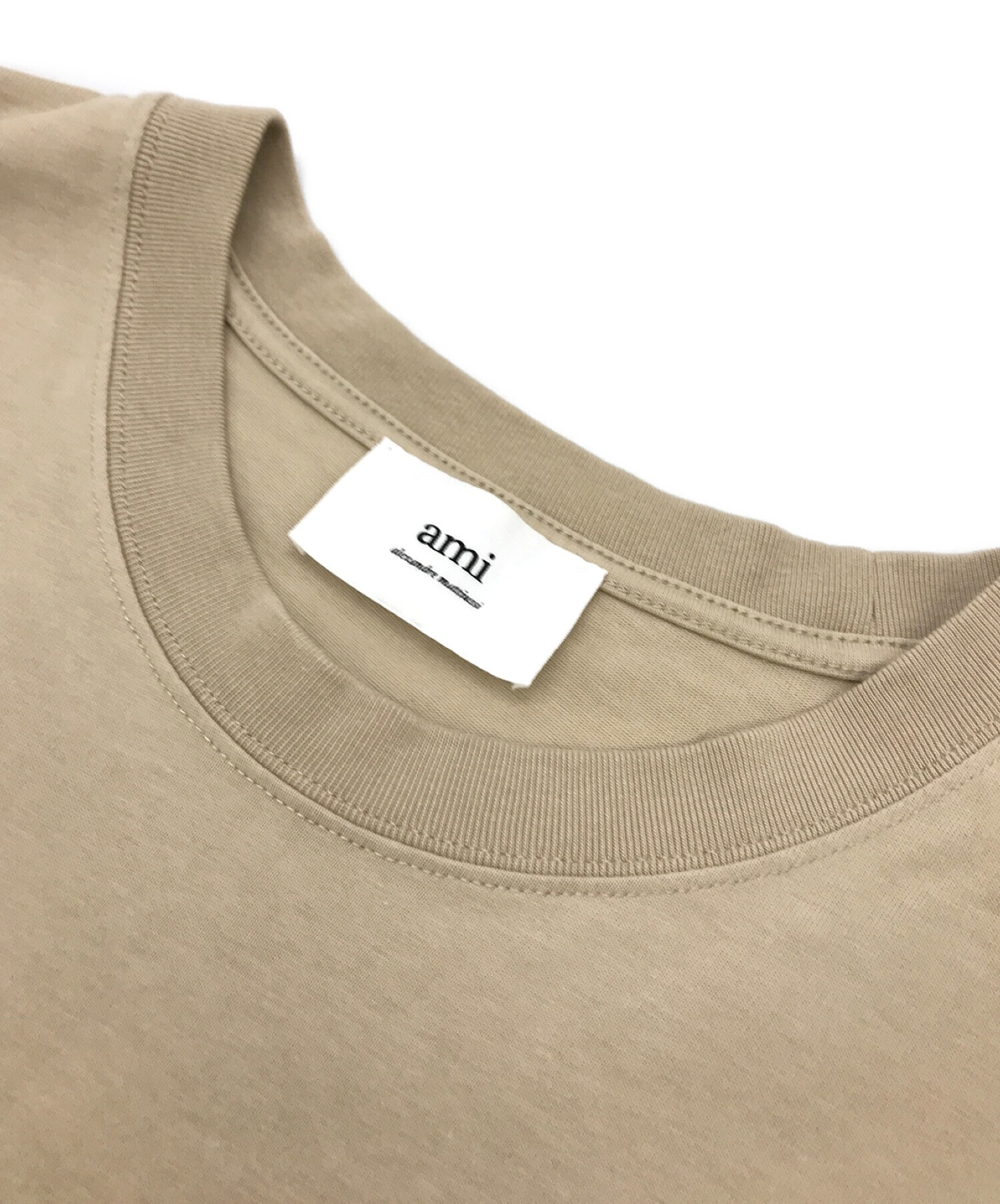中古・古着通販】AMIPARIS (アミパリス) ハートロゴTシャツ ベージュ 