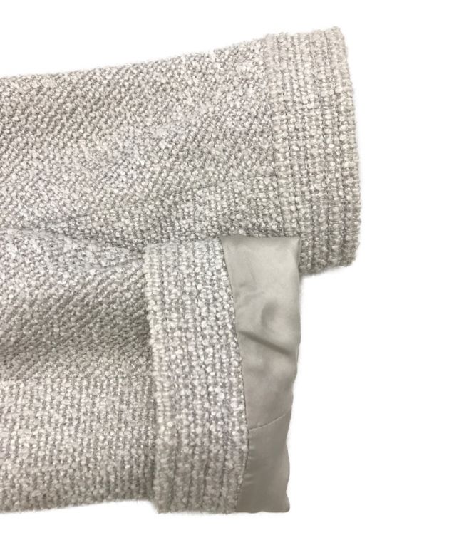 【シャネル】グレーブロック柄ツィードJK高級ボタン8個美品36（残布、ボタン付） 中古・古着通販】CHANEL (シャネル) リボン付ココボタンツイード