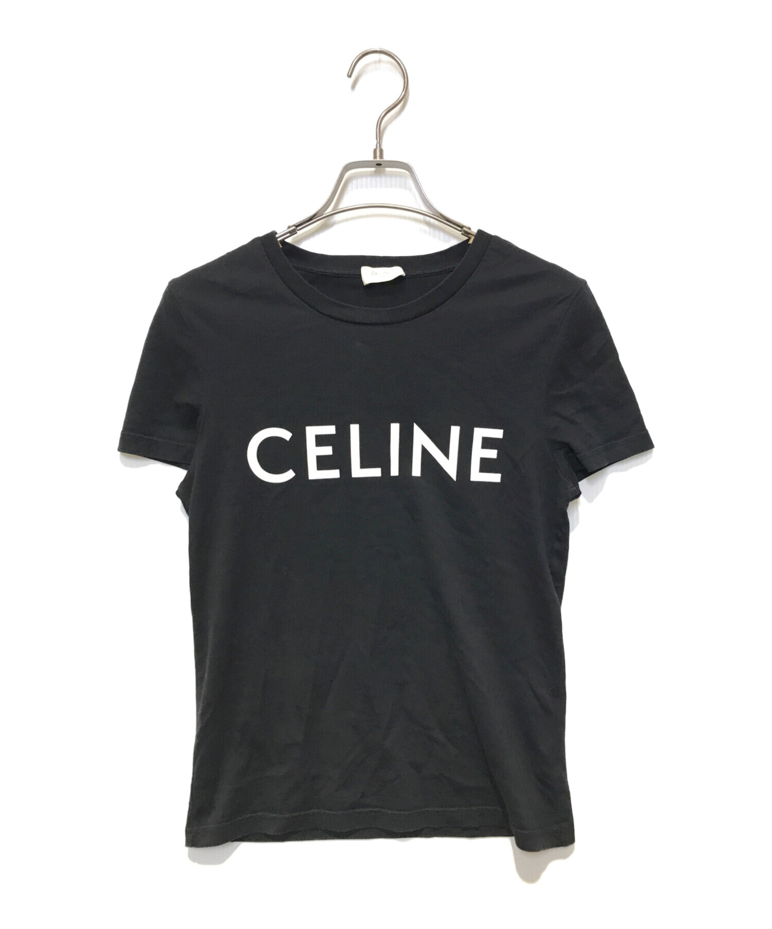 Celine ロゴ　Tシャツ　XS レディース　ブラック 中古・古着通販】CELINE (セリーヌ) ロゴTシャツ ブラック サイズ:XS