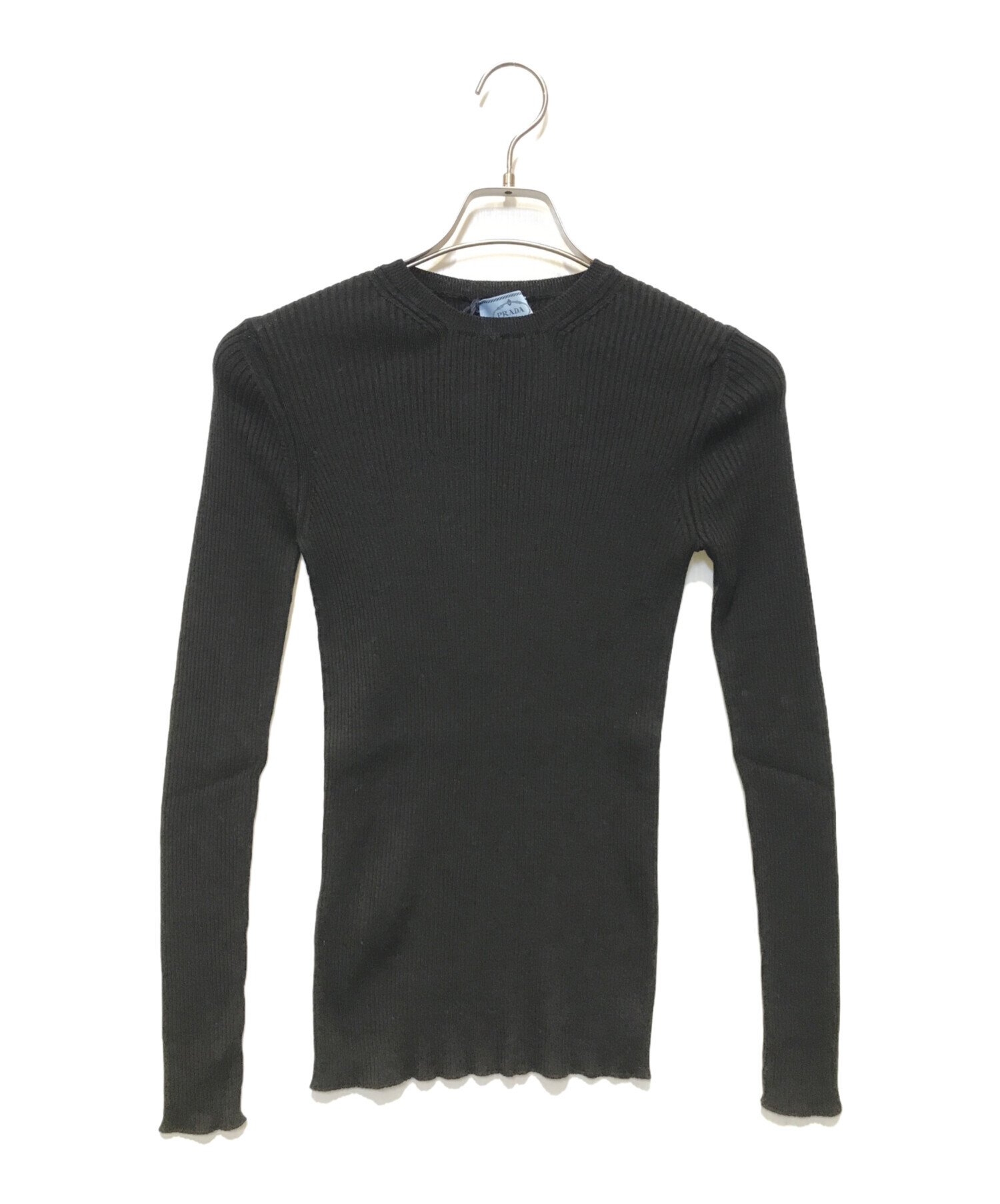 PRADA ブラック　コットンニット 【未使用・サイズ58・XL】 中古・古着通販】PRADA (プラダ) コットンリブニット ブラック サイズ