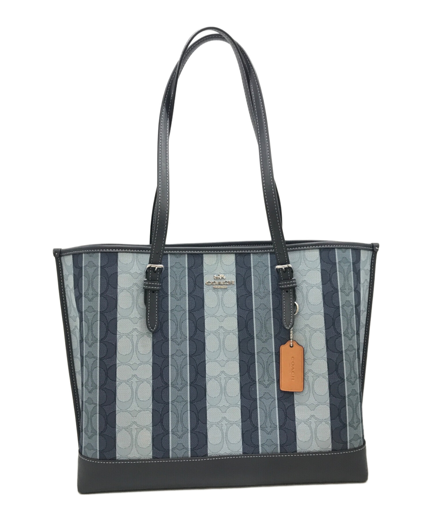未使用 COACH モリー ストライプ トート シグネチャー 2way 中古・古着通販】COACH (コーチ) モリー トート シグネチャー ジャ