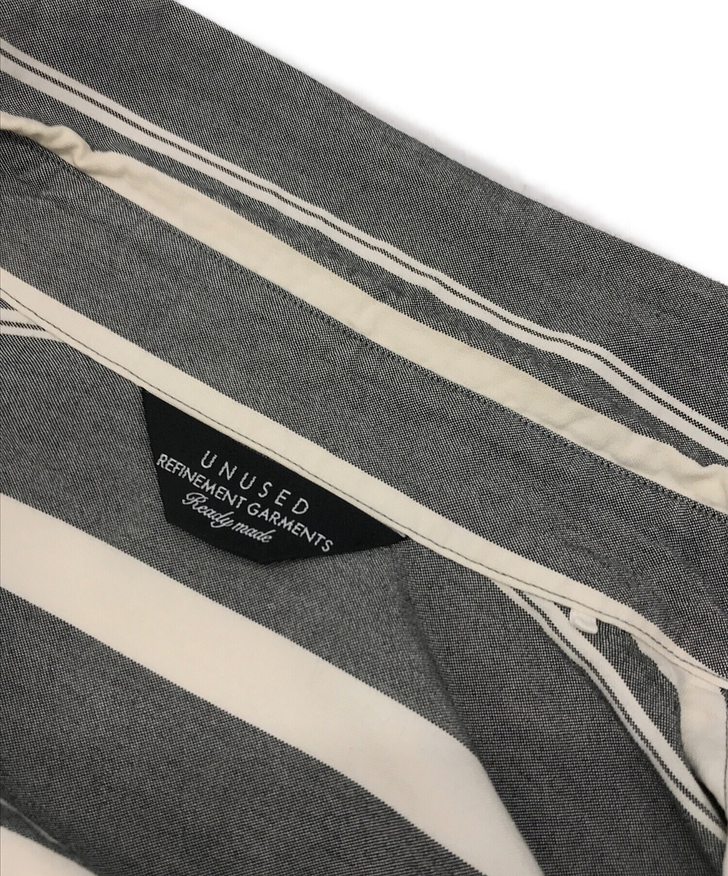 中古・古着通販】UNUSED (アンユーズド) ストライプシャツ グレー