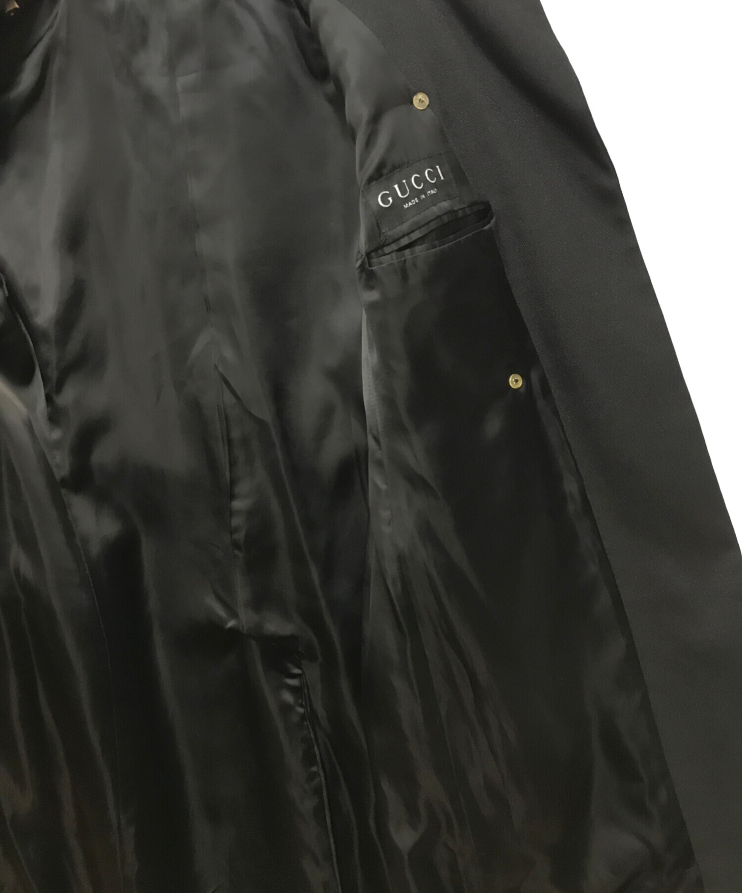 中古・古着通販】GUCCI (グッチ) ダブルコート ブラック サイズ:42（S