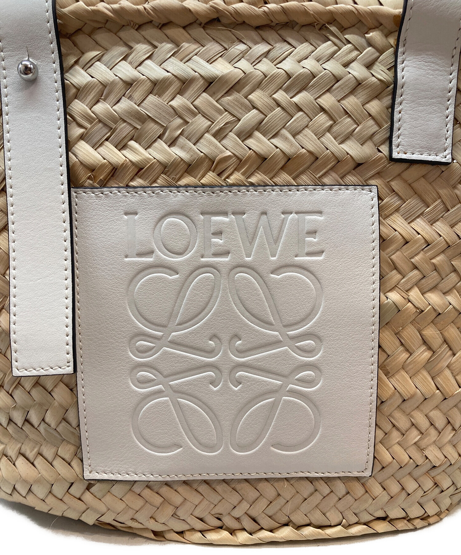 中古・古着通販】LOEWE (ロエベ) バスケットバッグ ホワイト×ベージュ 
