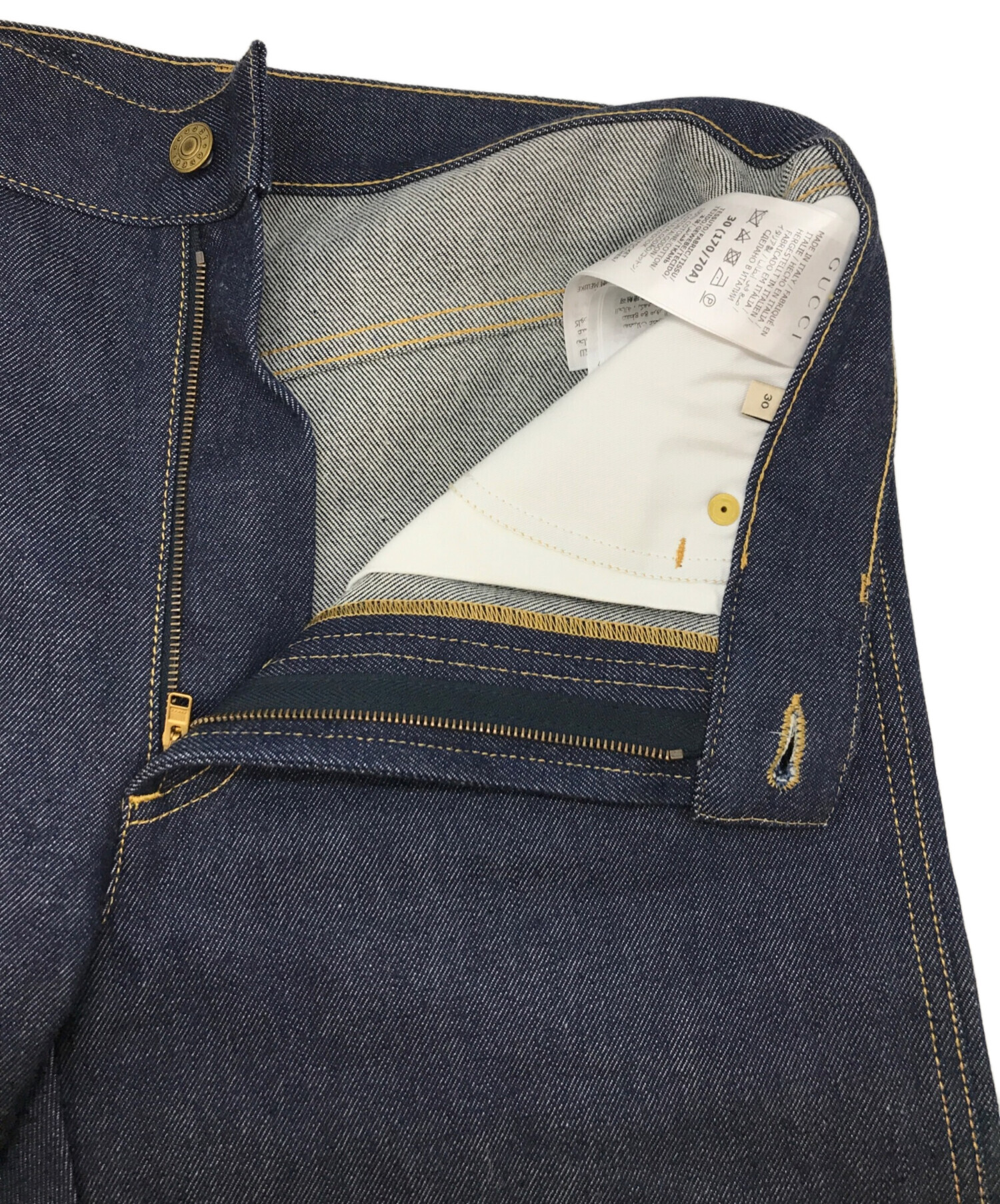 中古・古着通販】GUCCI (グッチ) カットオフデニムパンツ インディゴ