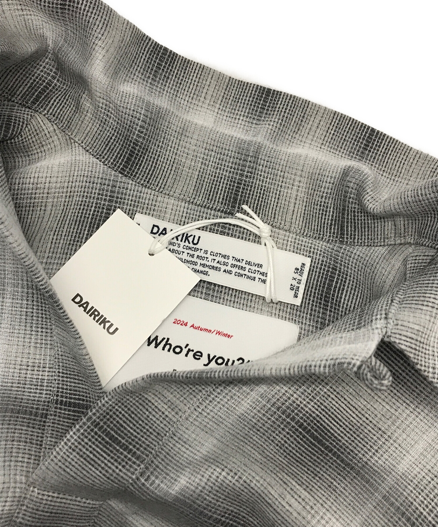中古・古着通販】DAIRIKU (ダイリク) CHECK L-S Rib Shirt グレー