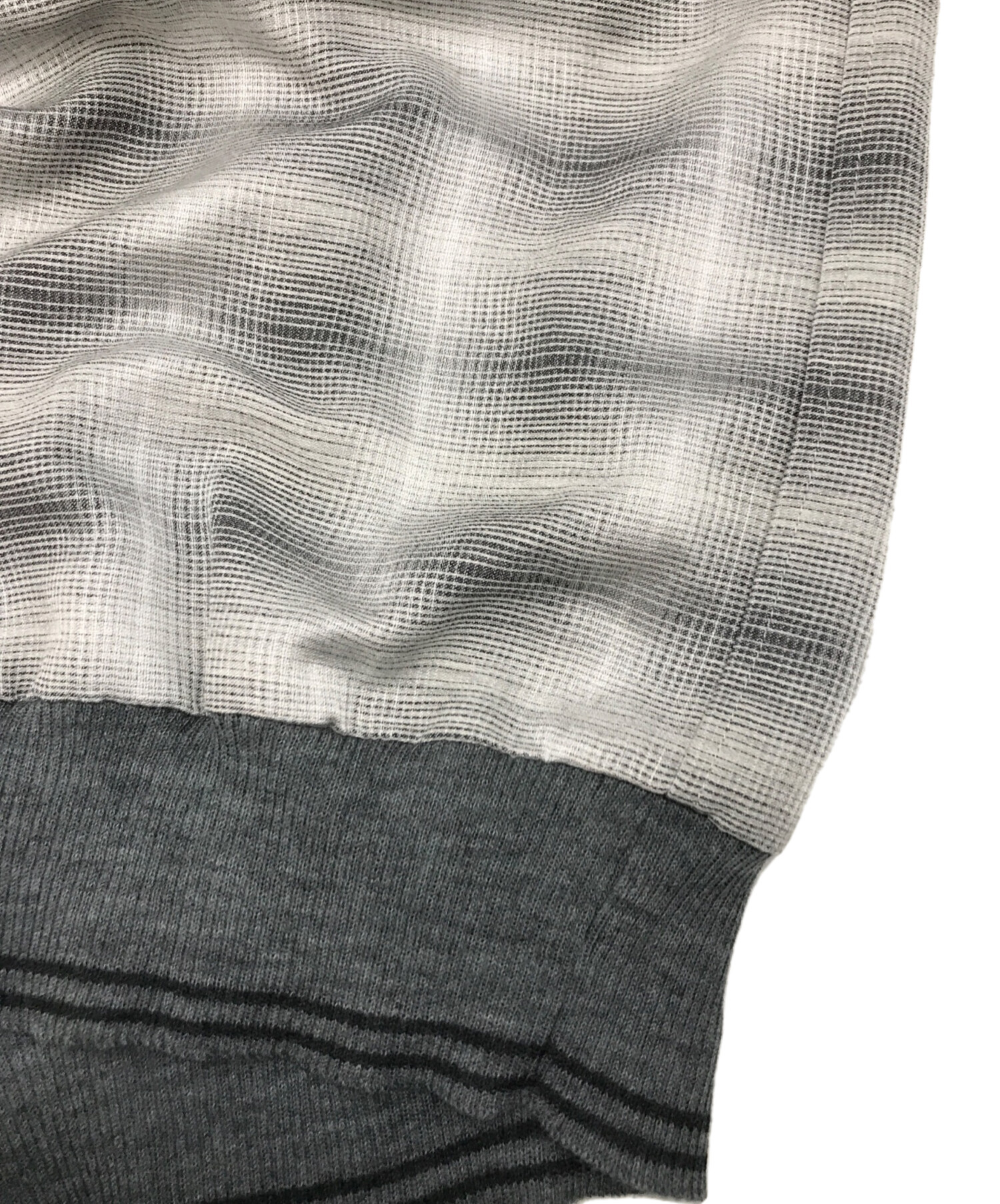 中古・古着通販】DAIRIKU (ダイリク) CHECK L-S Rib Shirt グレー