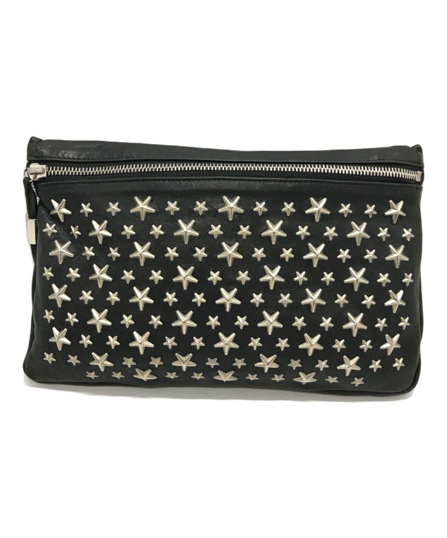中古・古着通販】JIMMY CHOO (ジミーチュウ) レザーポーチ ブラック 