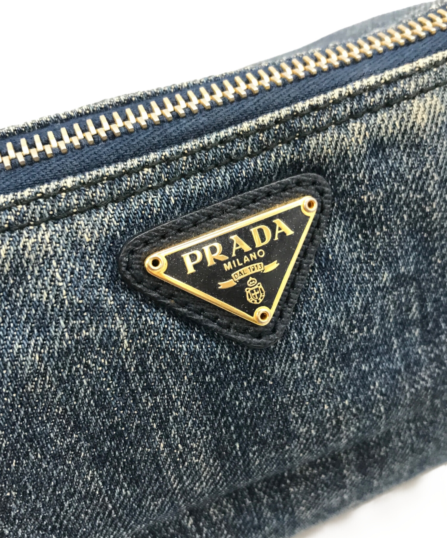 中古・古着通販】PRADA (プラダ) デニムポーチ インディゴ サイズ:下記