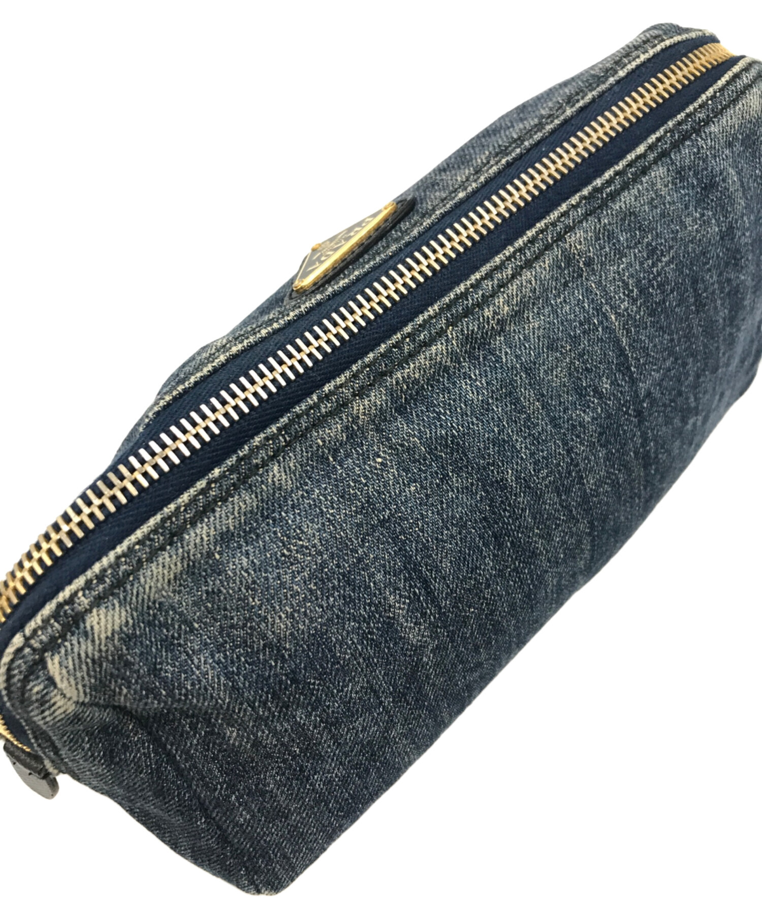 中古・古着通販】PRADA (プラダ) デニムポーチ インディゴ サイズ:下記