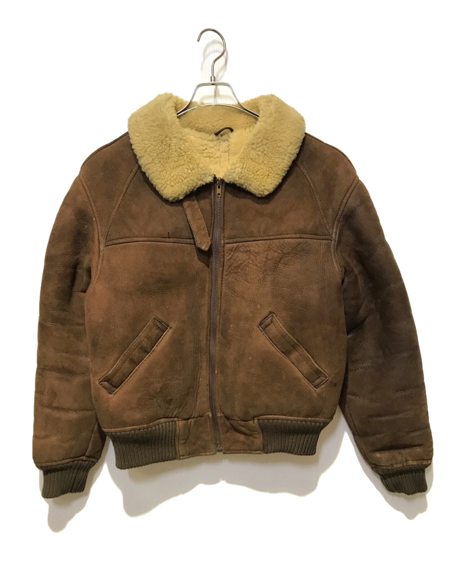 ★中古品　メンズROBO ブラウンラムレザージャケットメンズM ムートン襟 中古・古着通販】R.O.B.O (ロボ) ［古着］ムートンジャケット ブラウン