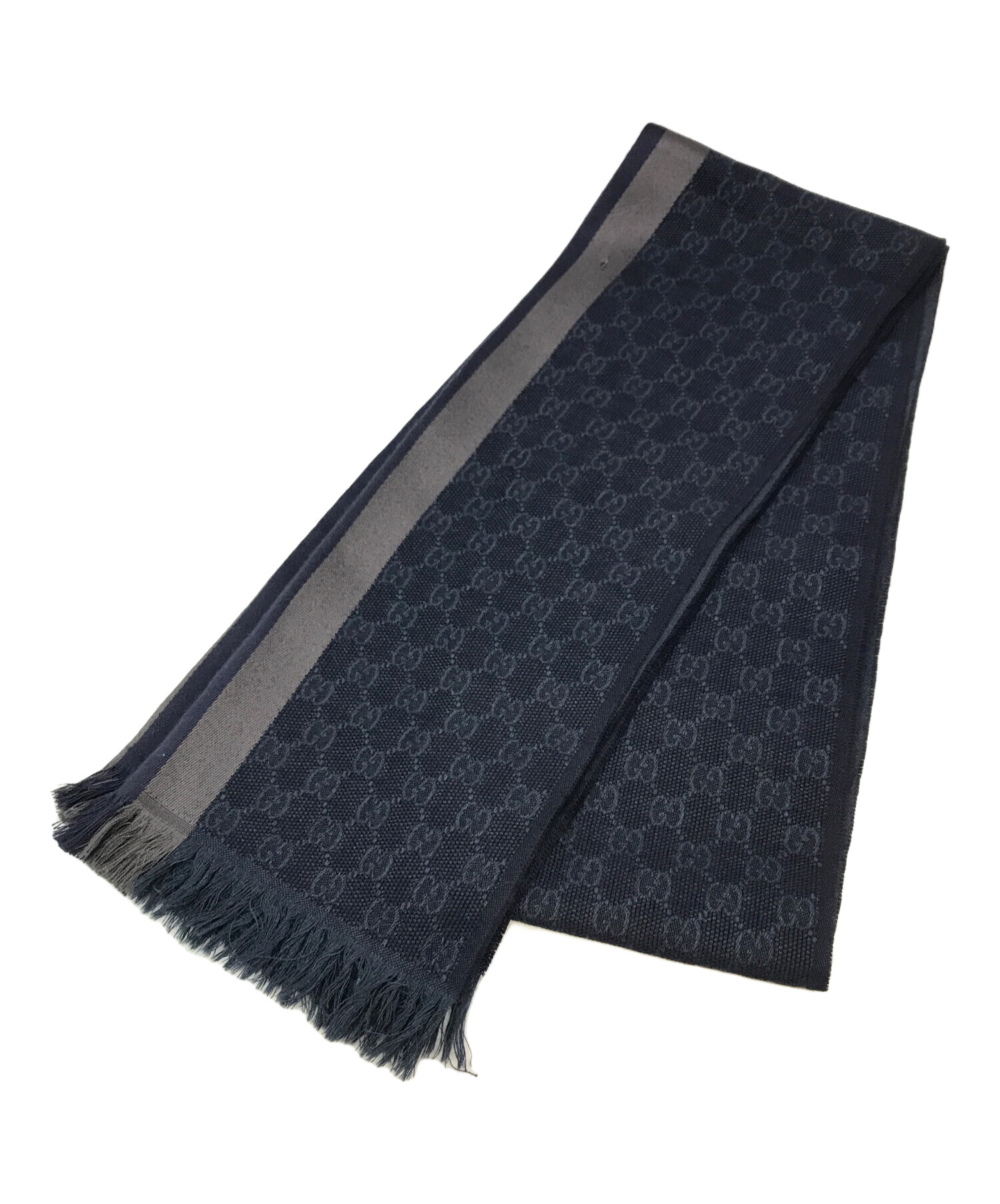 中古・古着通販】GUCCI (グッチ) GGウールシルクストール ブラウン