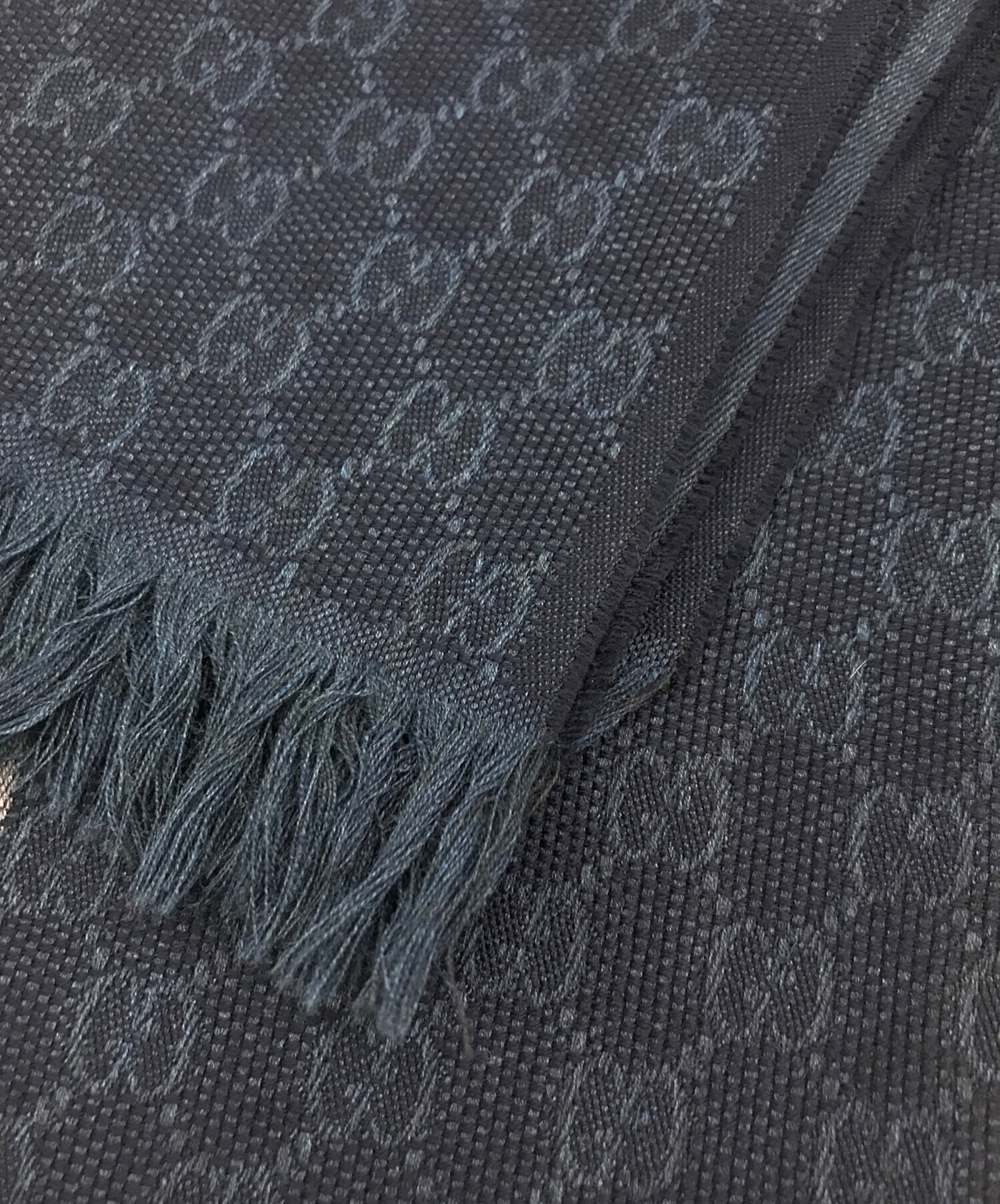 中古・古着通販】GUCCI (グッチ) GGウールシルクストール ブラウン