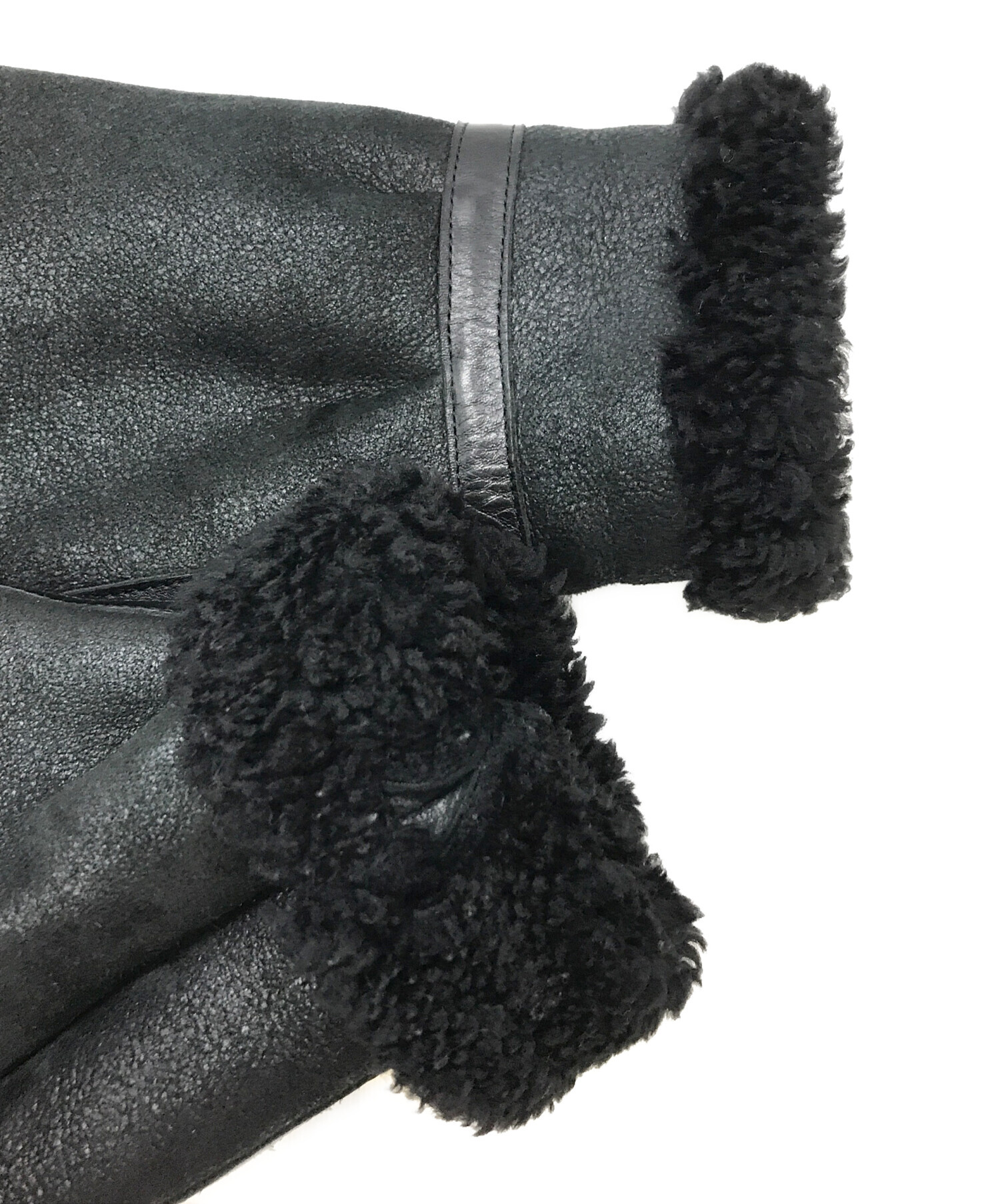 中古・古着通販】UNUSED (アンユーズド) ムートンジャケット ブラック