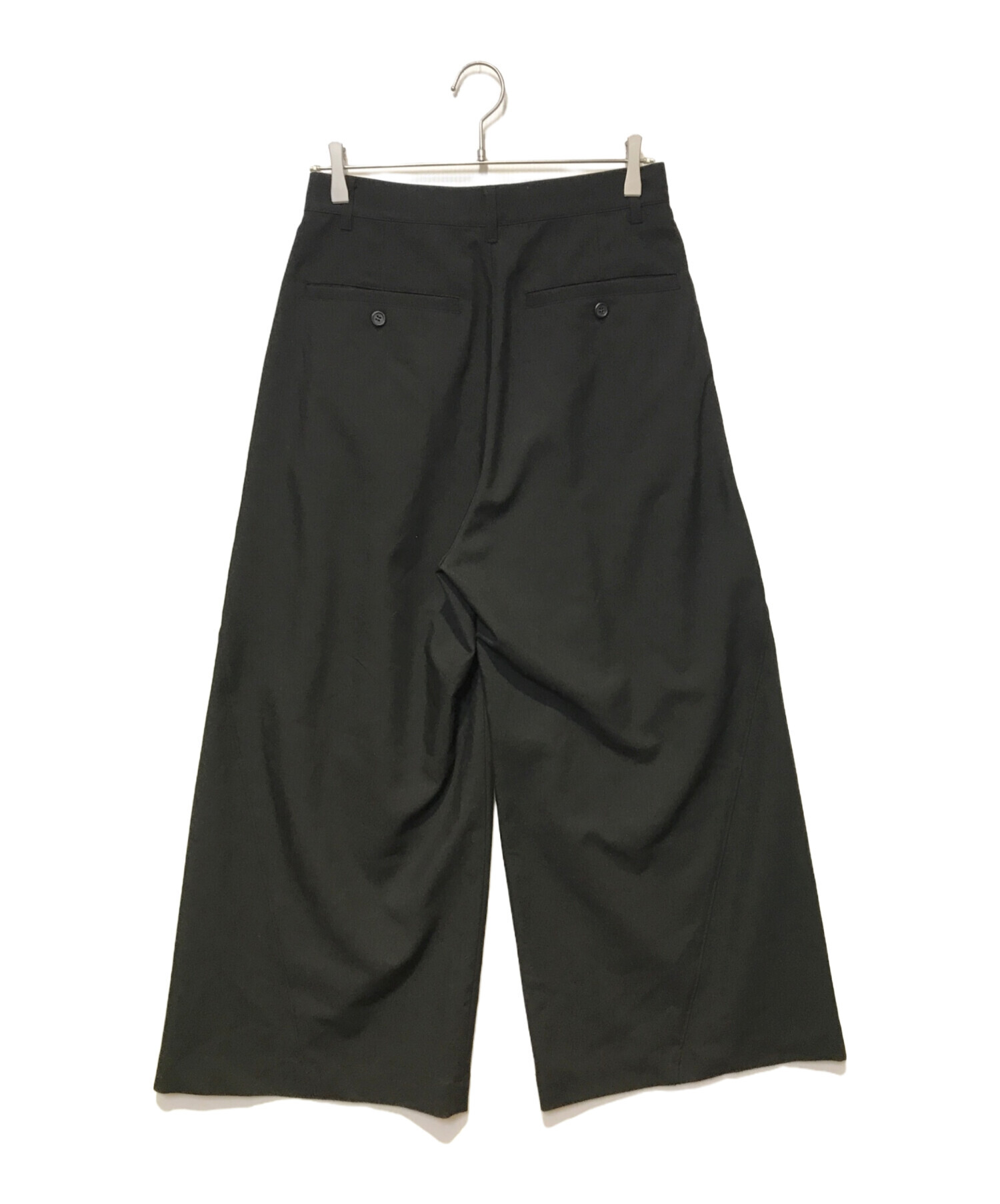 【完売品】Camphor wood スラックス　Sサイズ　黒 中古・古着通販】CAMPHOR WOOD (カンファーウッド) 2タックスーパー