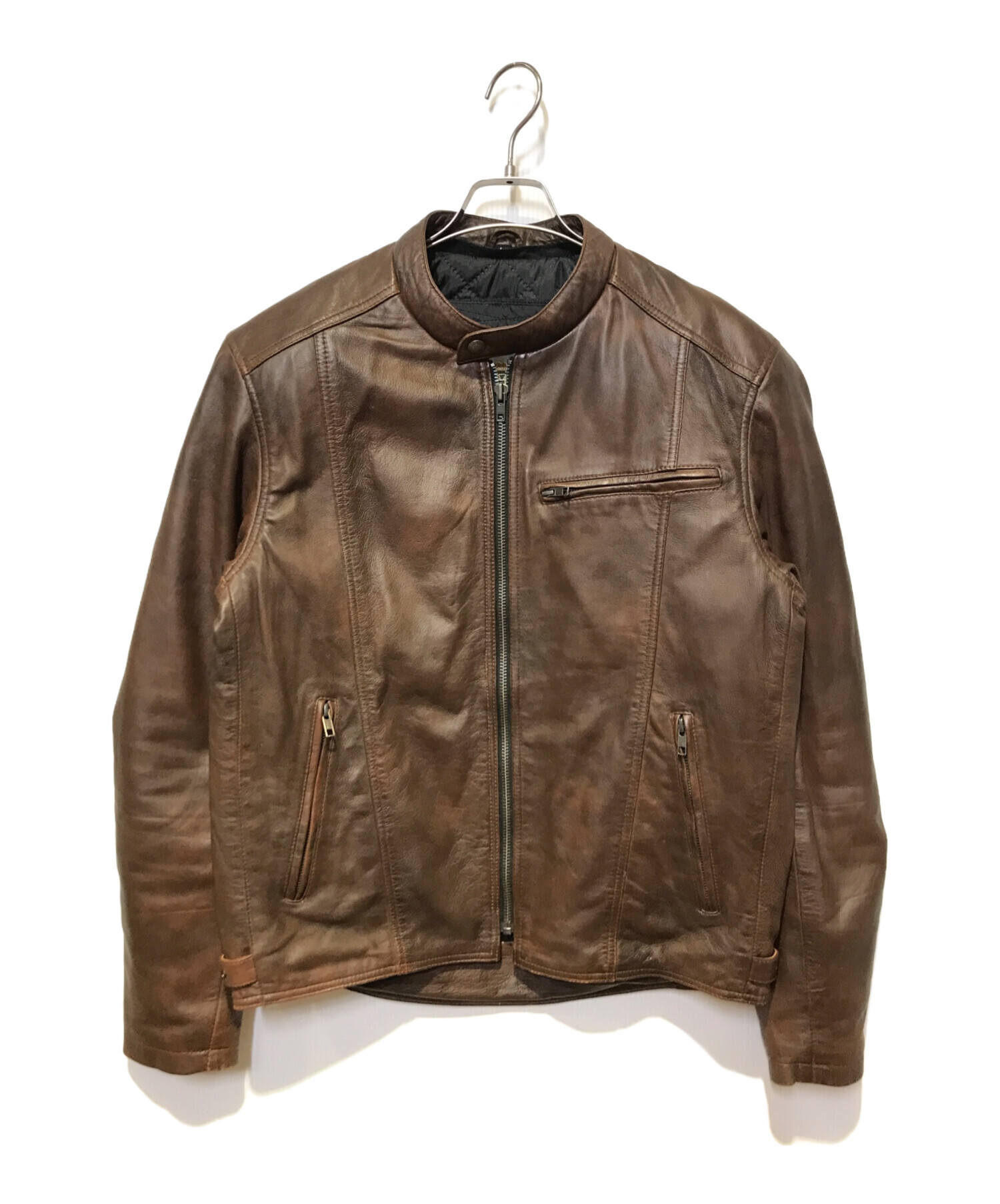 DEGNER CLASSIC BRAND ブラウンレザーライダースジャケット 中古・古着通販】DEGNER CLASSIC BRAND (デグナー クラシック ブランド