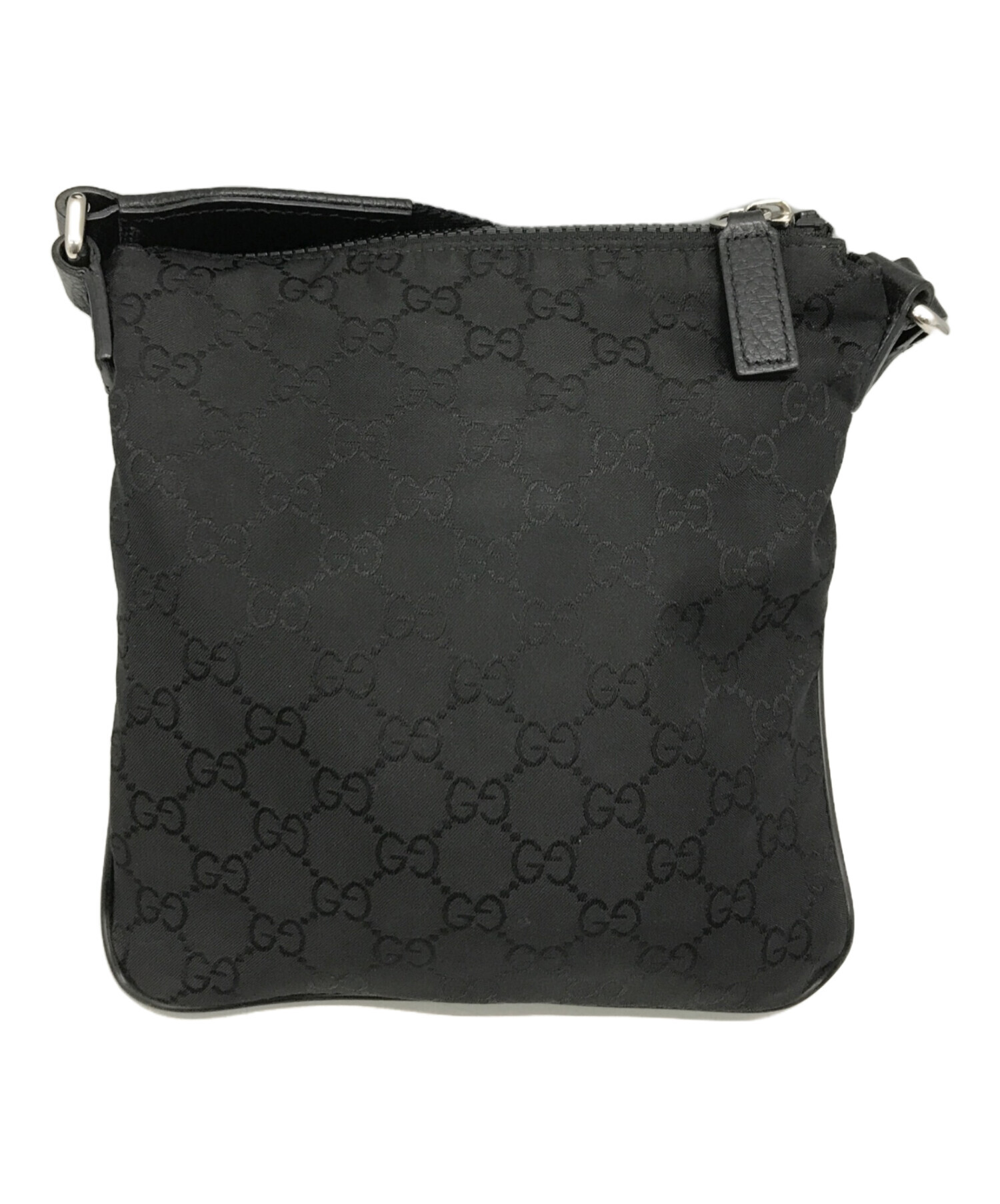 中古・古着通販】GUCCI (グッチ) GGナイロンショルダーバッグ ブラック